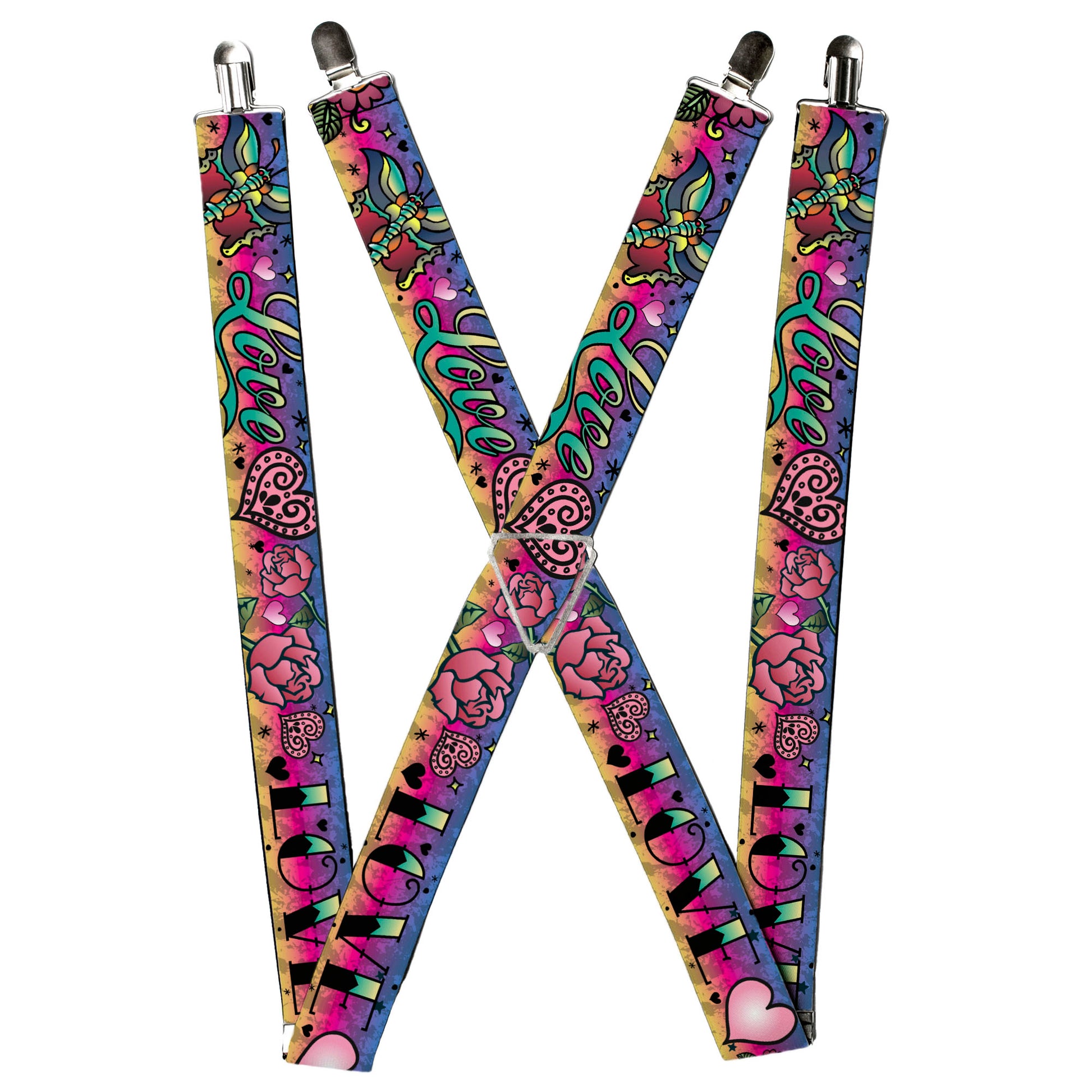 Suspenders - Love Love Purple Suspenders Buckle-Down