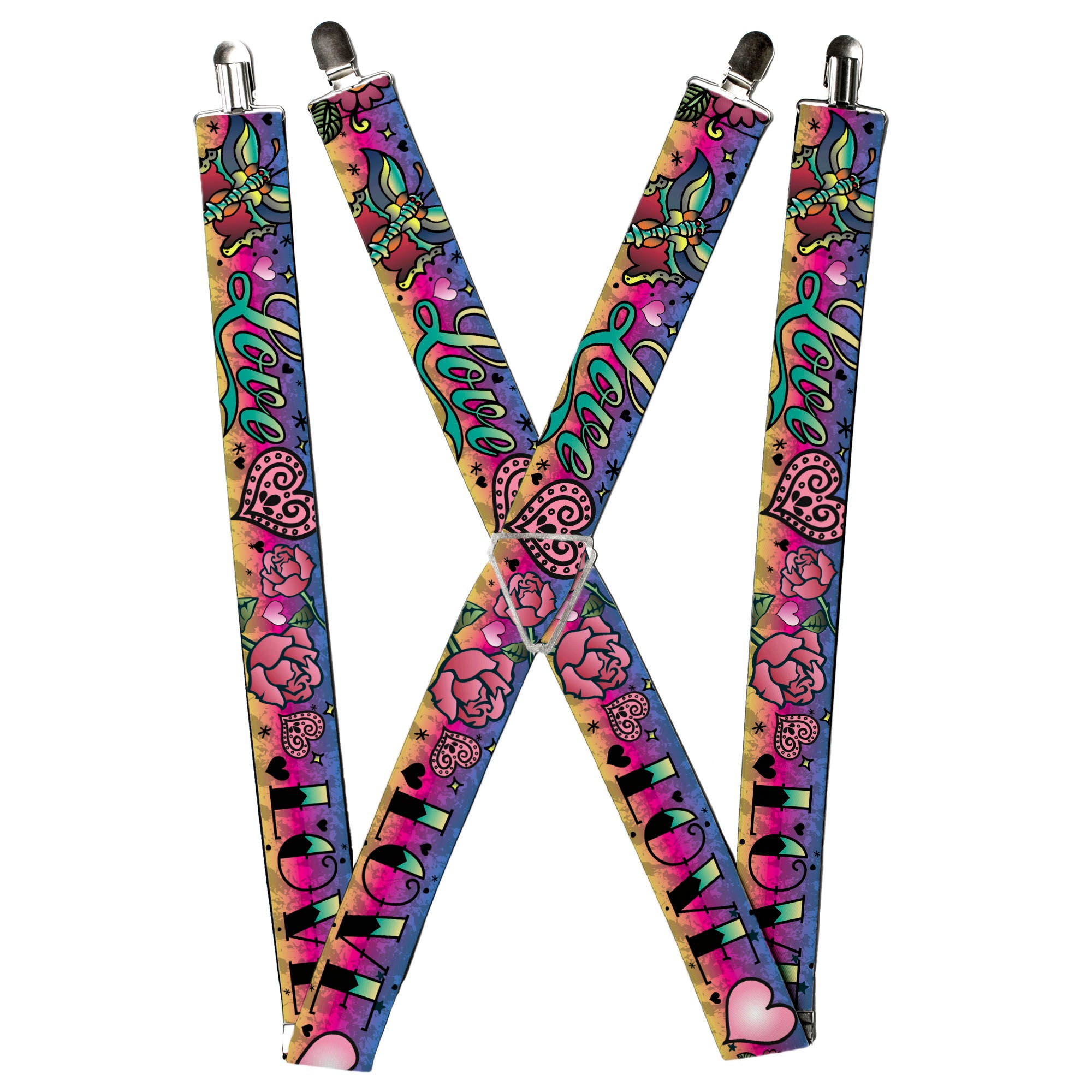 Suspenders - Love Love Purple Suspenders Buckle-Down