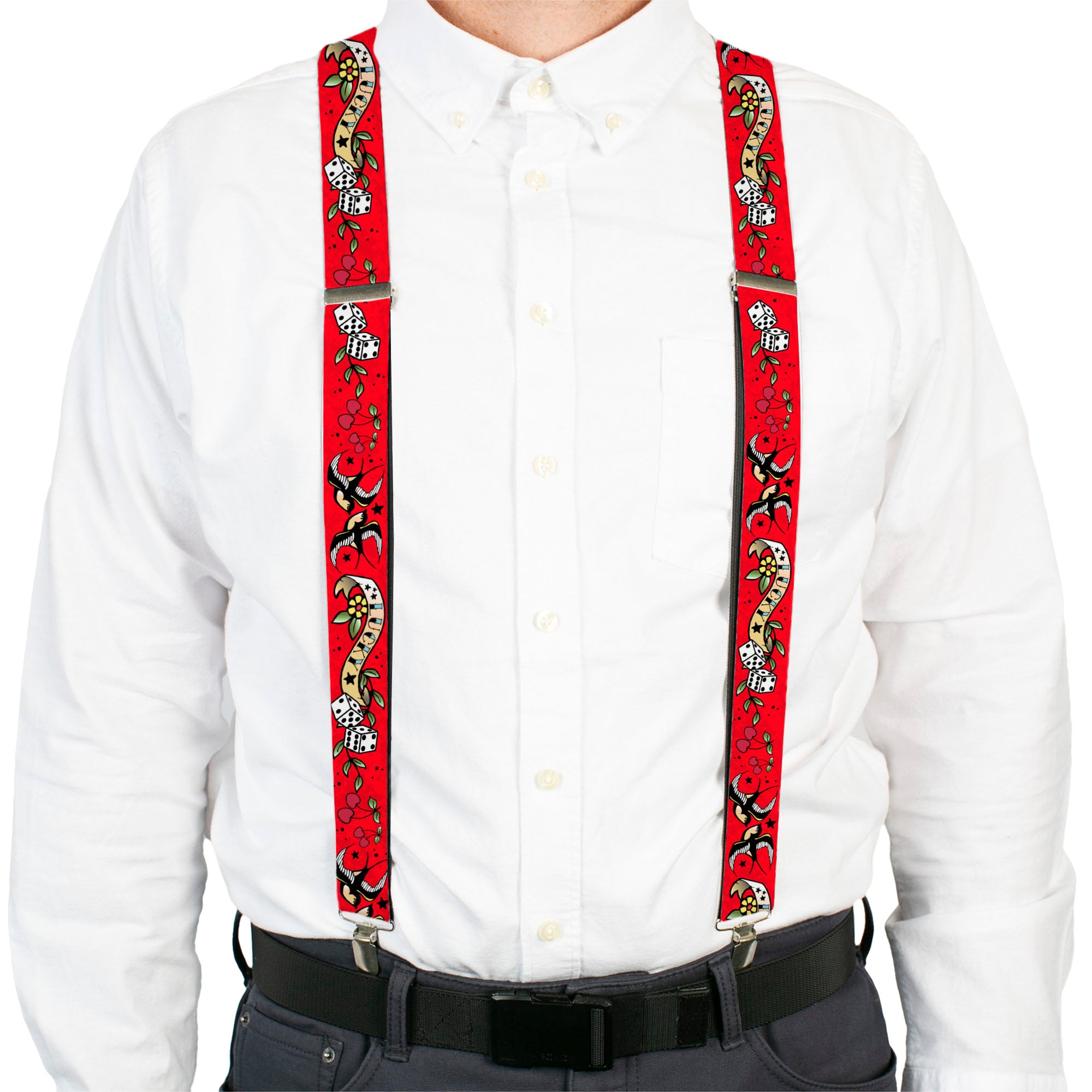 Suspenders - Lucky Red Suspenders Buckle-Down