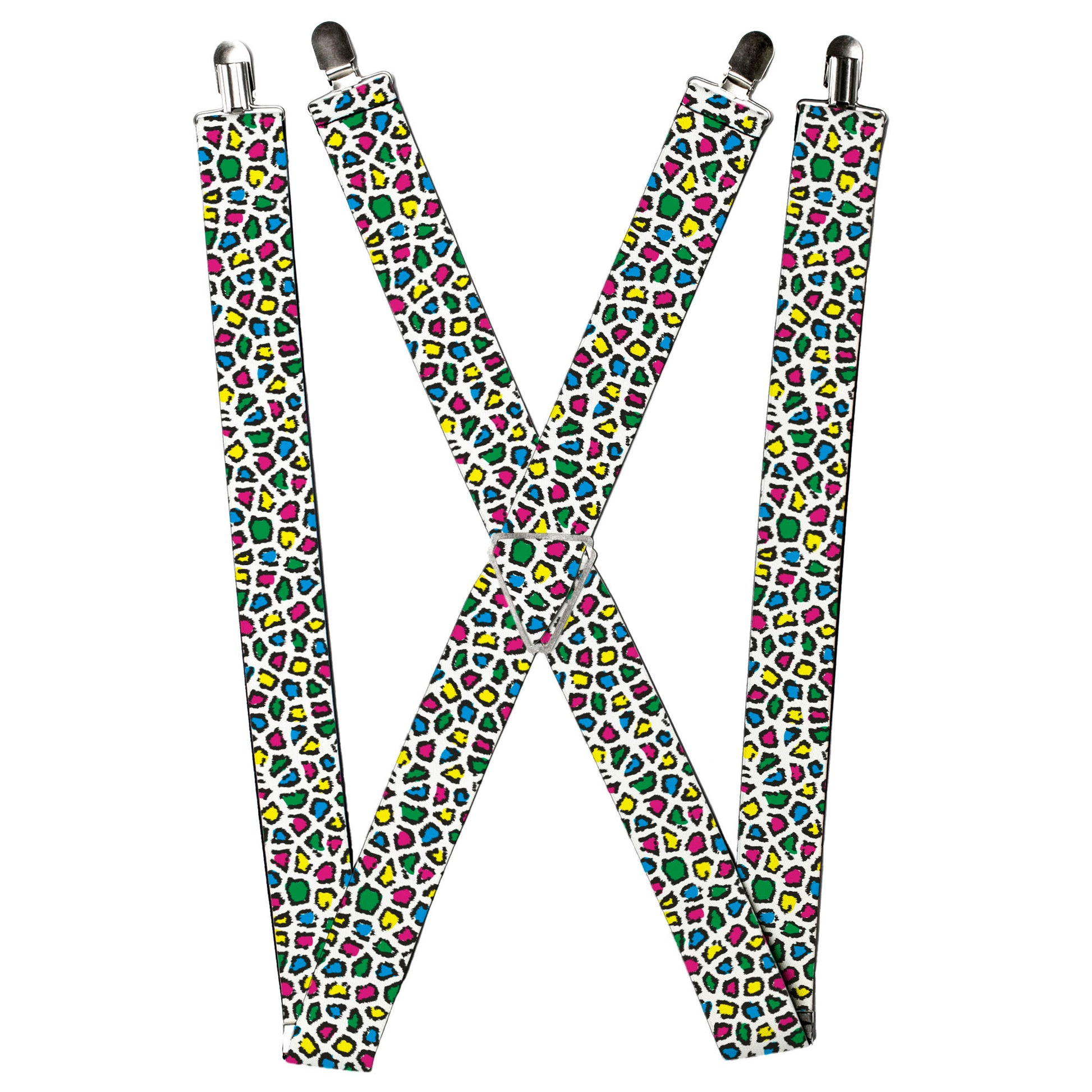 Suspenders - Leopard White/Multi Color Suspenders Buckle-Down
