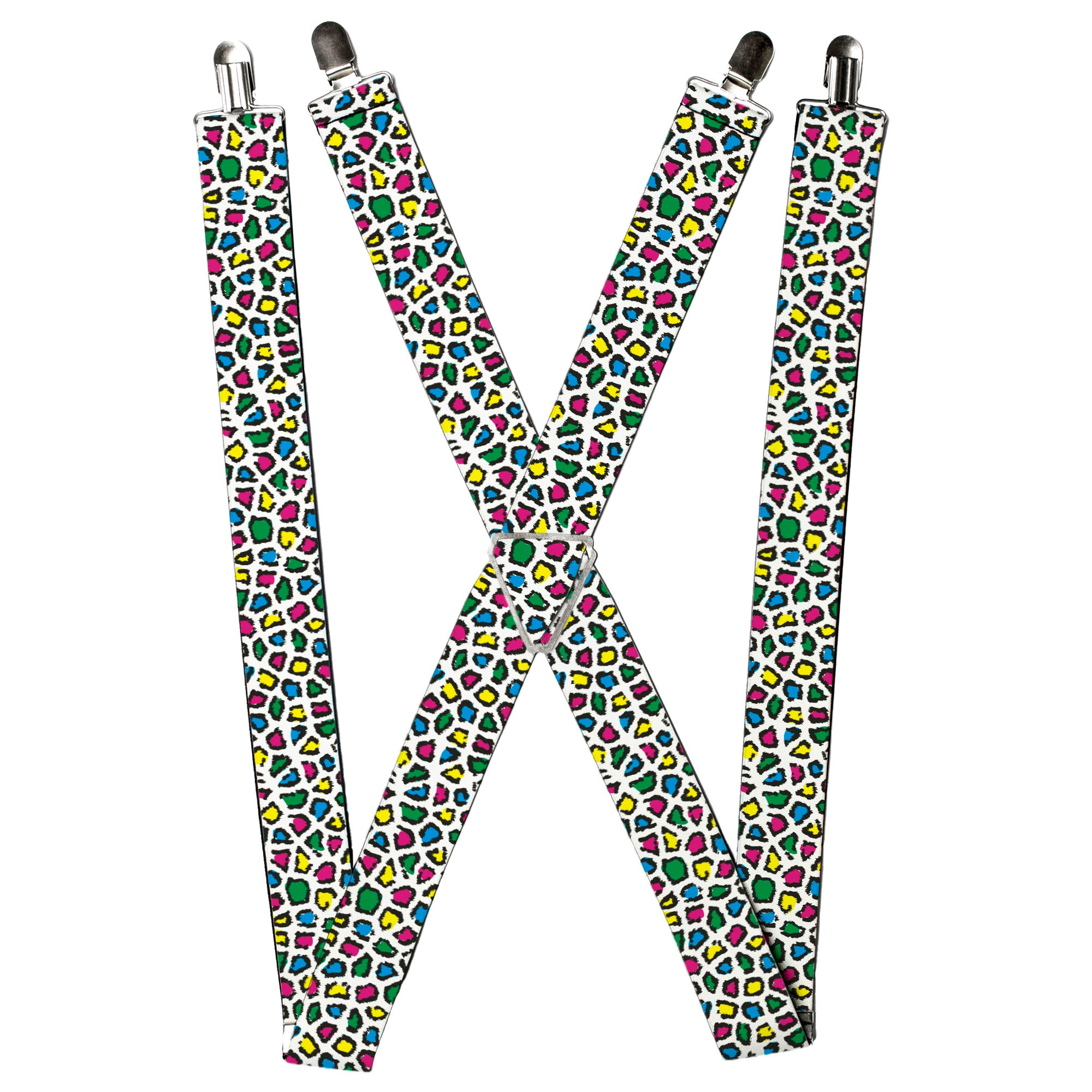 Suspenders - Leopard White/Multi Color Suspenders Buckle-Down