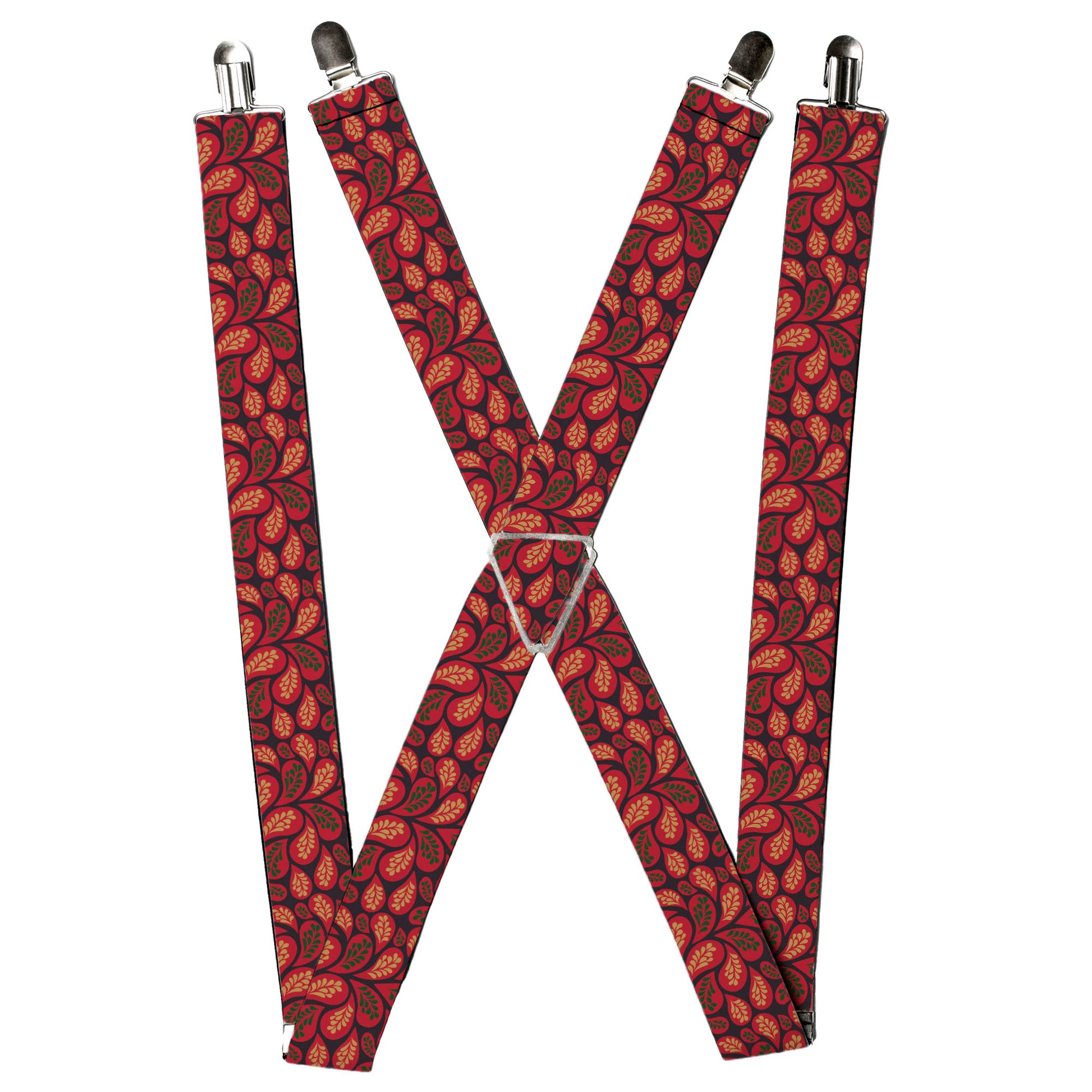 Suspenders - Leaves Swirl Navy/Burgundy Suspenders Buckle-Down
