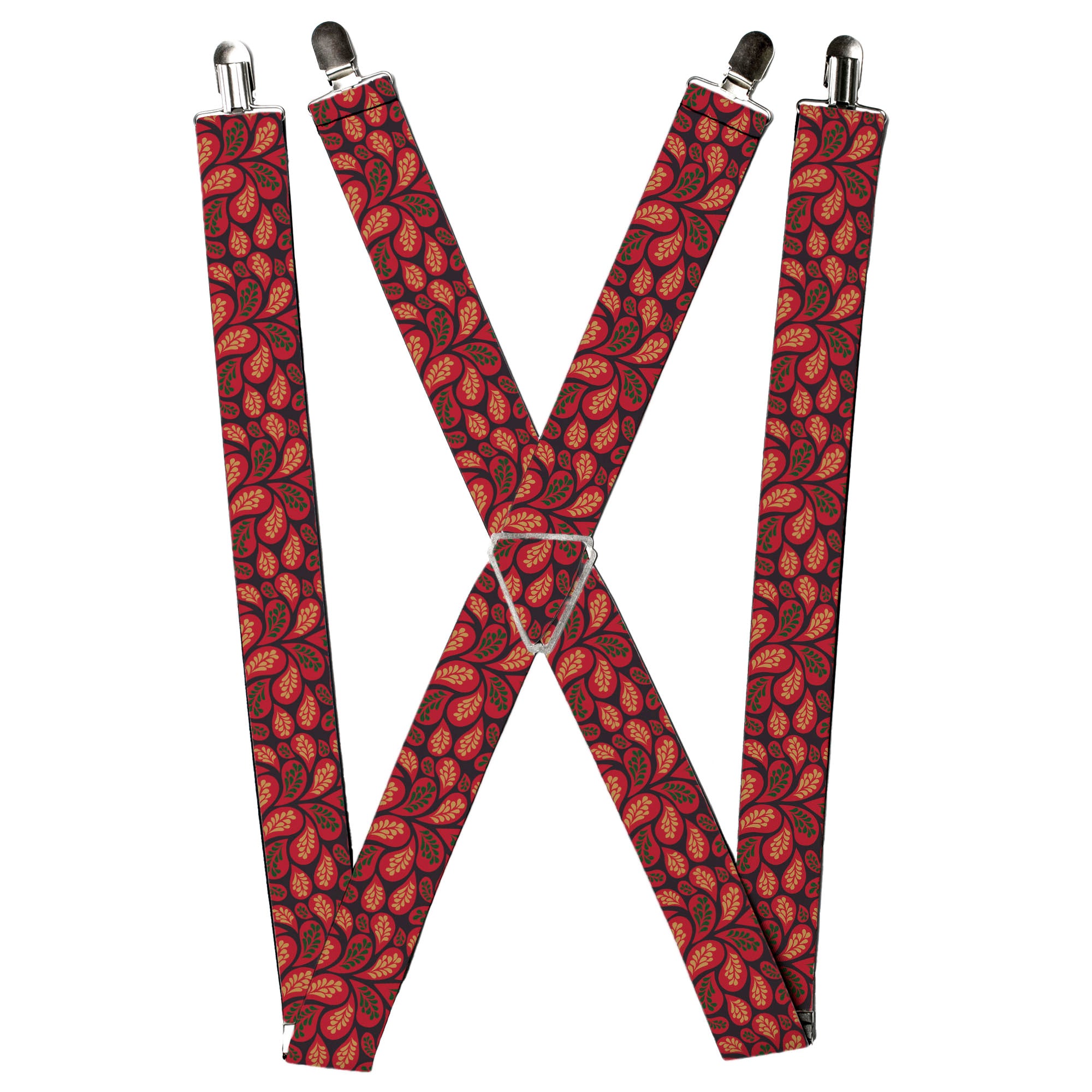 Suspenders - Leaves Swirl Navy/Burgundy Suspenders Buckle-Down