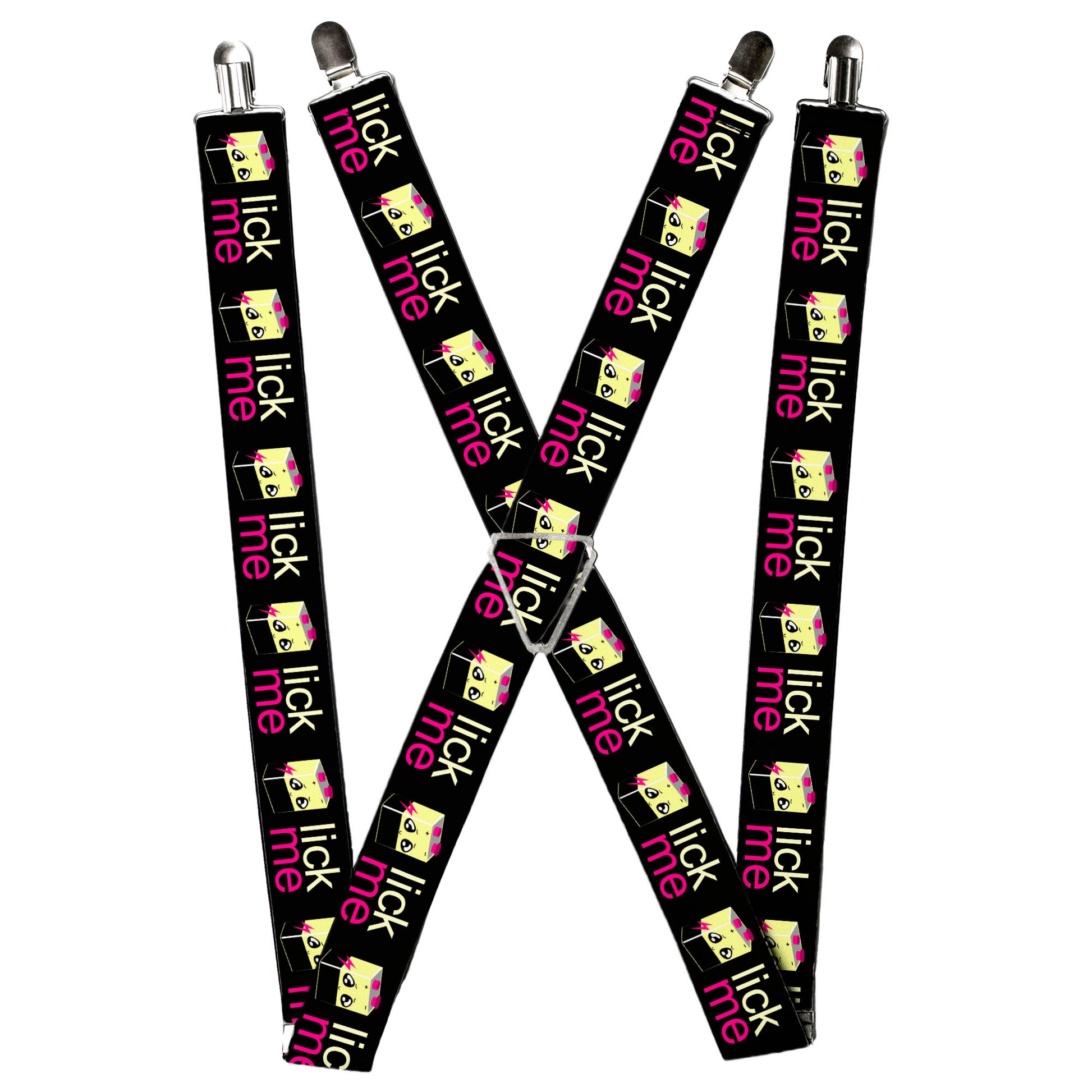 Suspenders - LICK ME Battery Cartoon Suspenders Buckle-Down