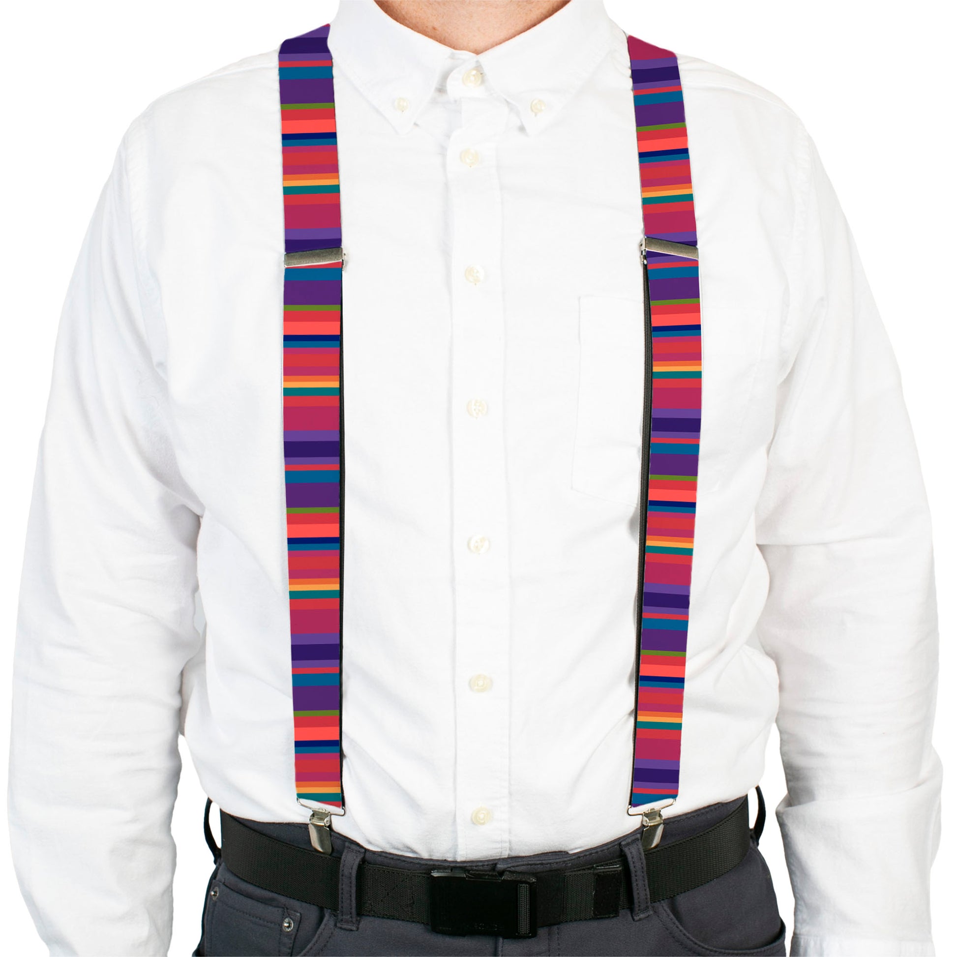 Suspenders - Lines Reds/Purples Suspenders Buckle-Down