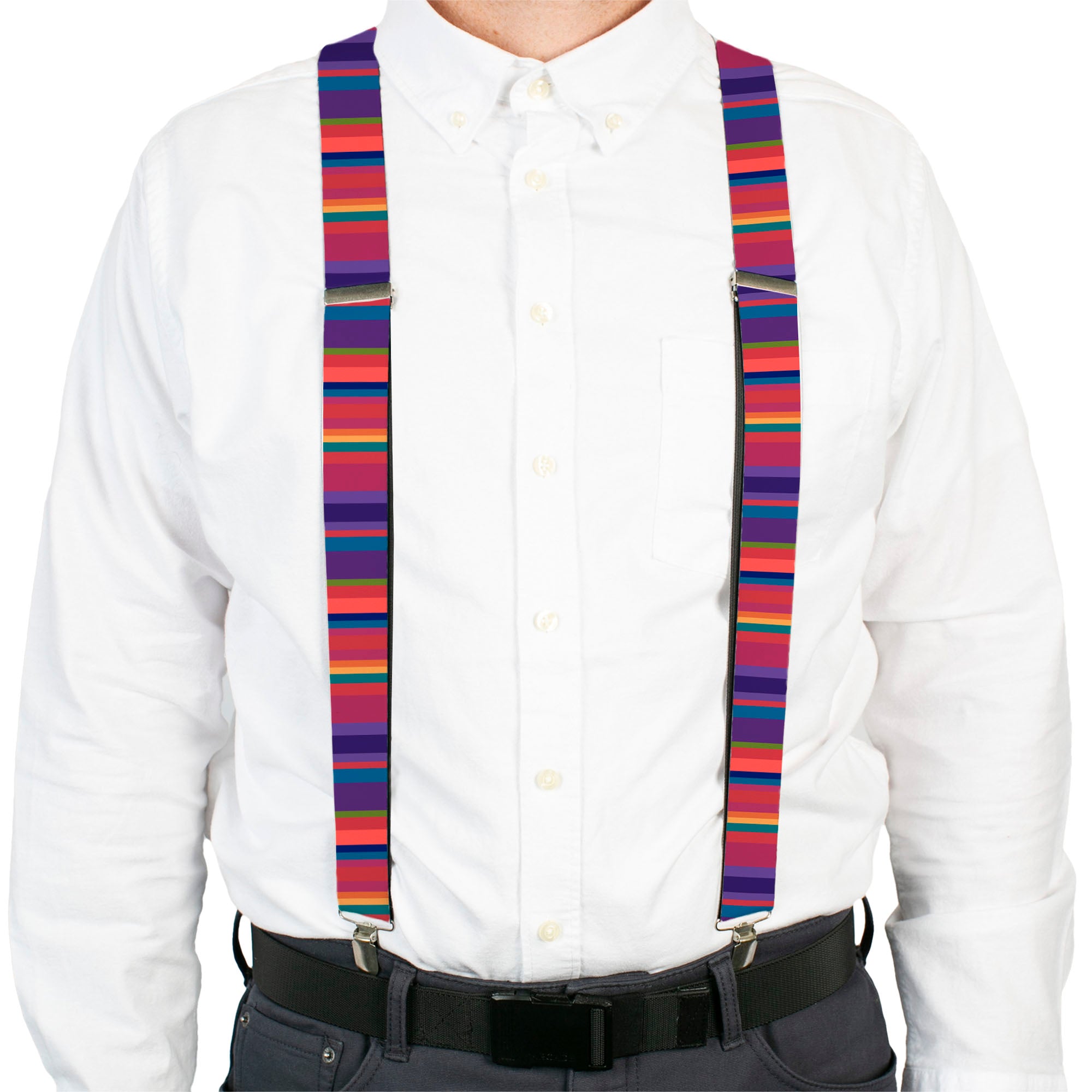 Suspenders - Lines Reds/Purples Suspenders Buckle-Down
