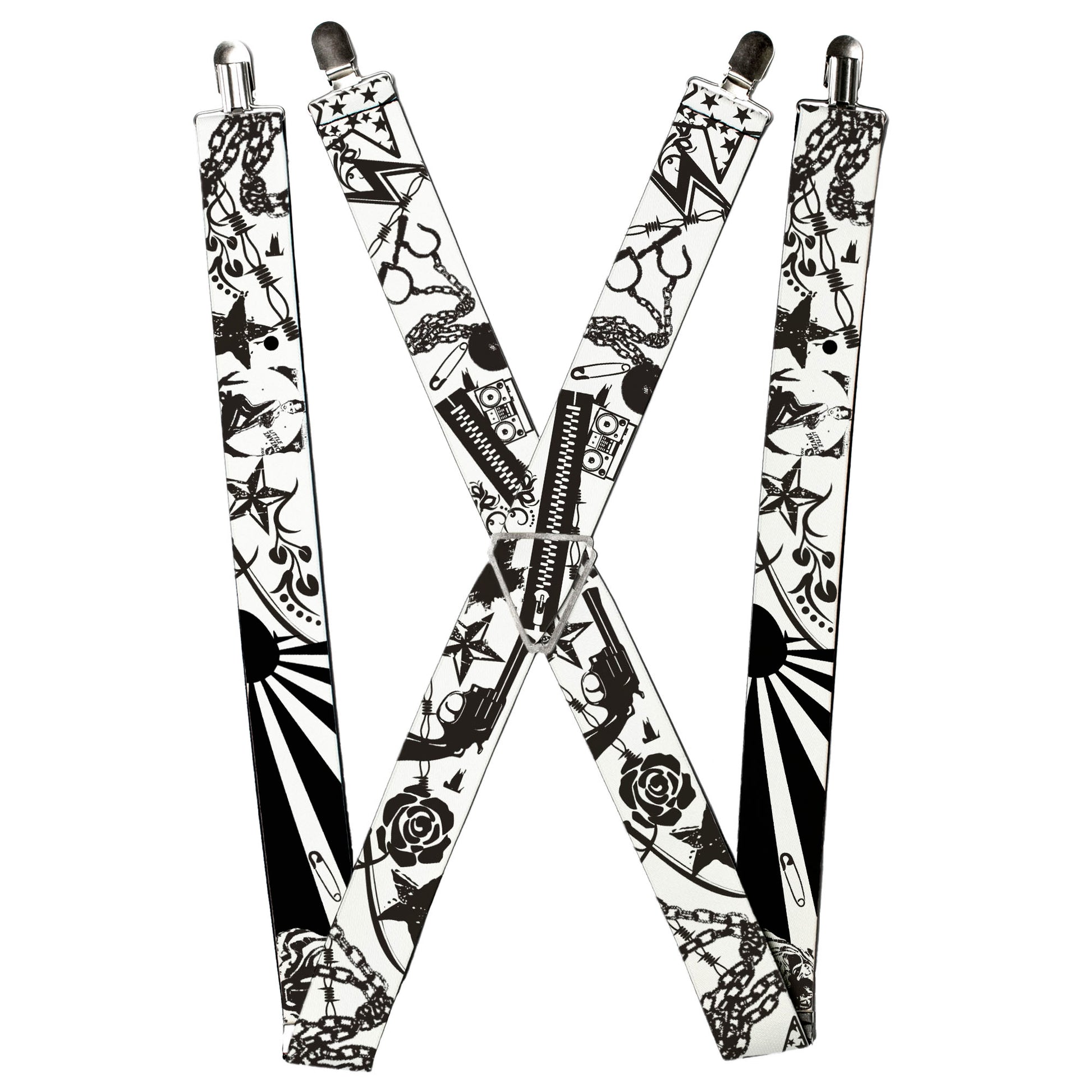 Suspenders - Madness White/Black Suspenders Buckle-Down