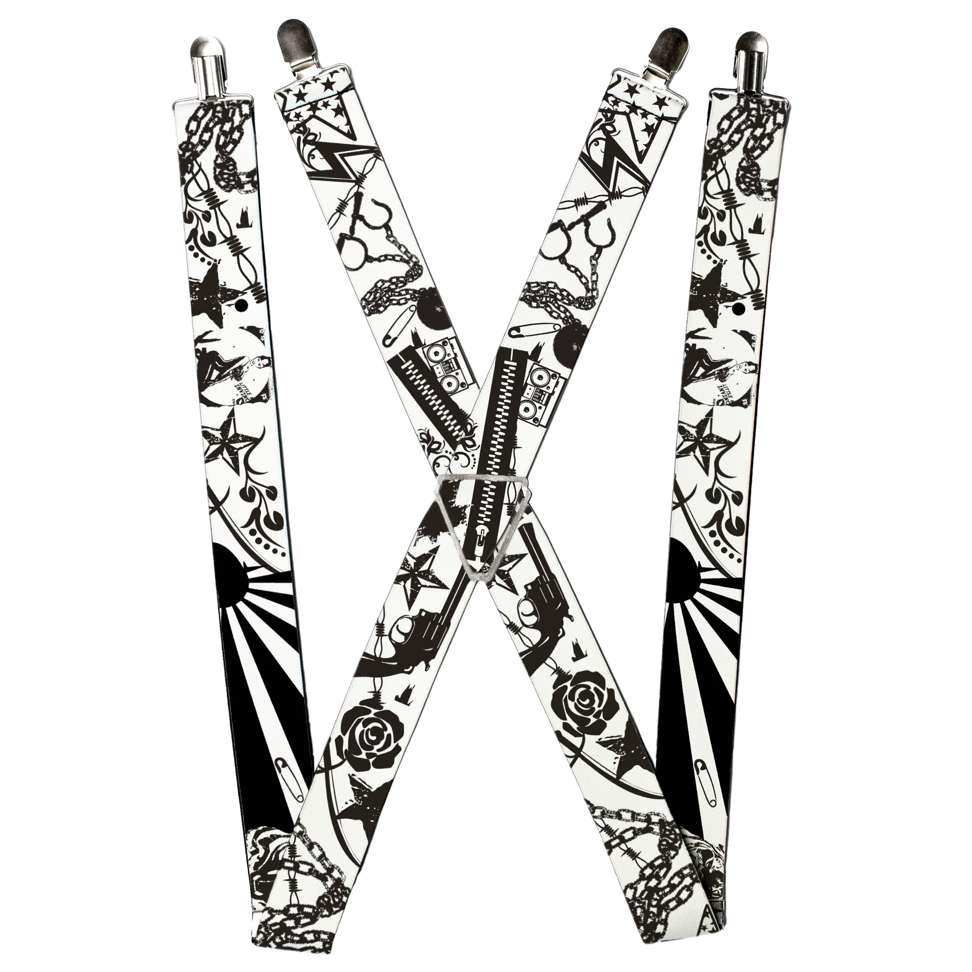 Suspenders - Madness White/Black Suspenders Buckle-Down