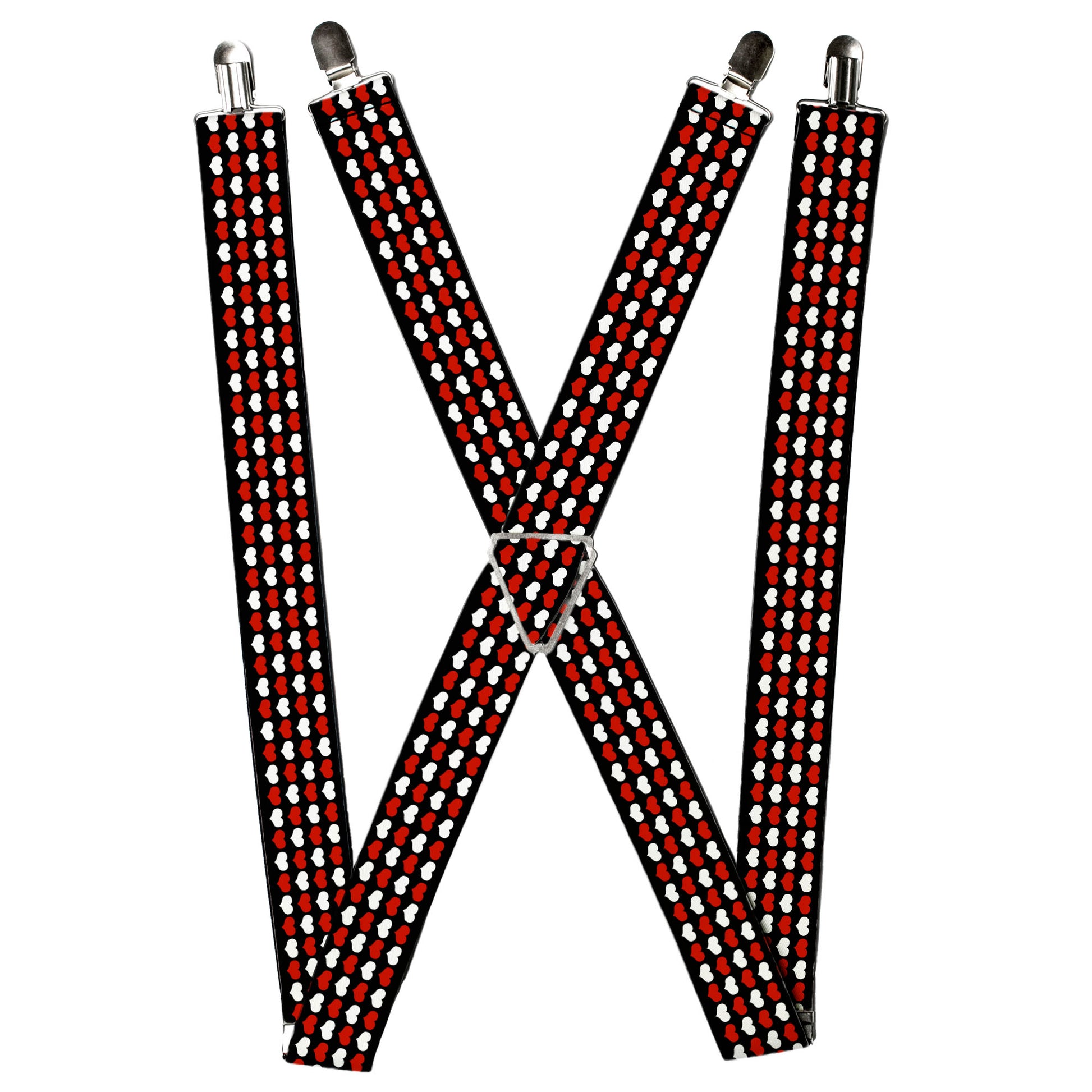 Suspenders - Mini Hearts Black/Red/White Suspenders Buckle-Down