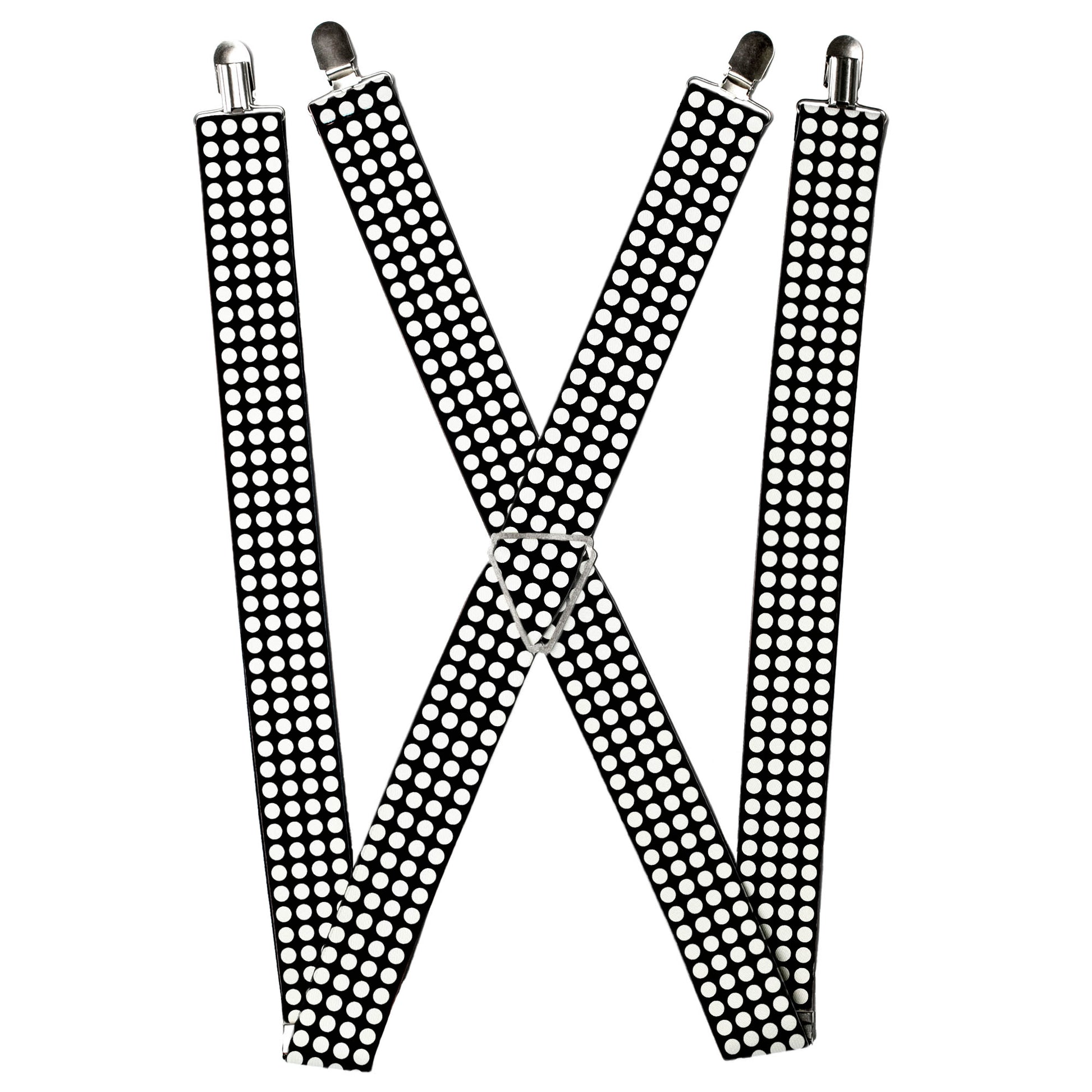 Suspenders - Mini Polka Dots Black/White Suspenders Buckle-Down