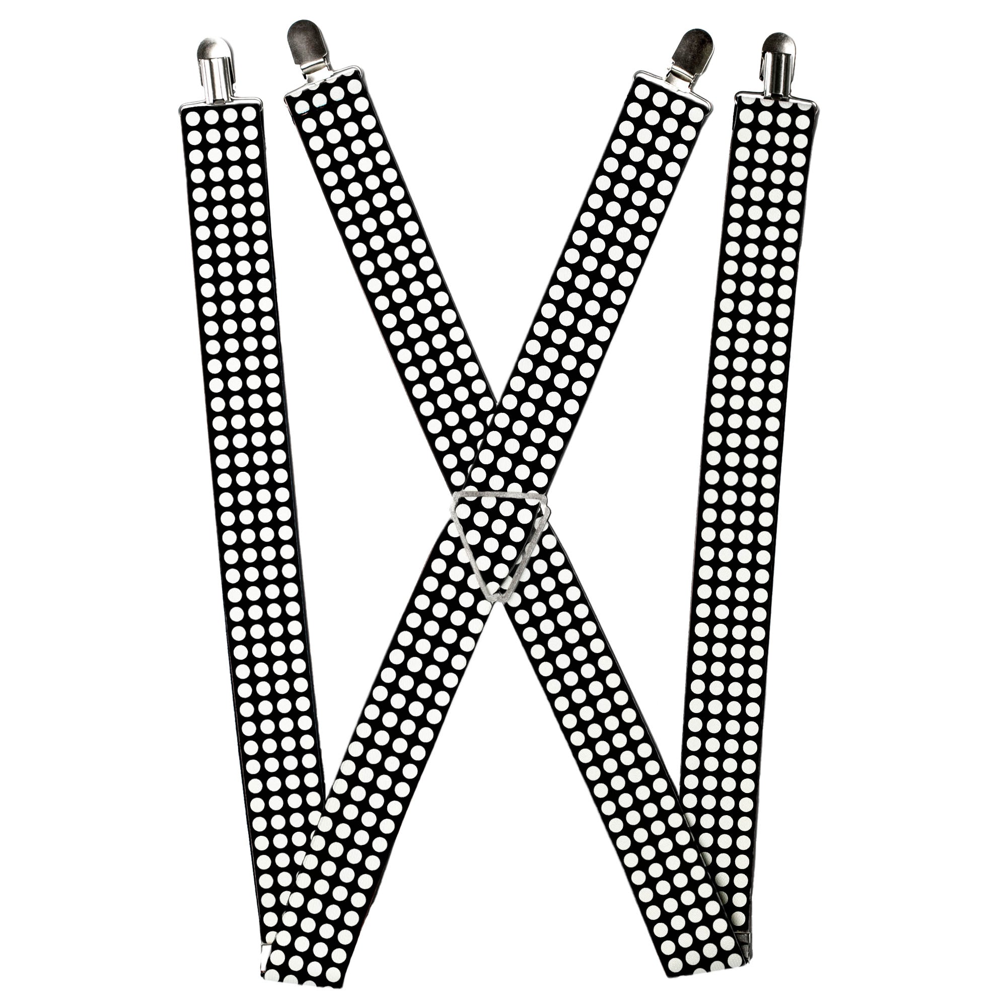 Suspenders - Mini Polka Dots Black/White Suspenders Buckle-Down
