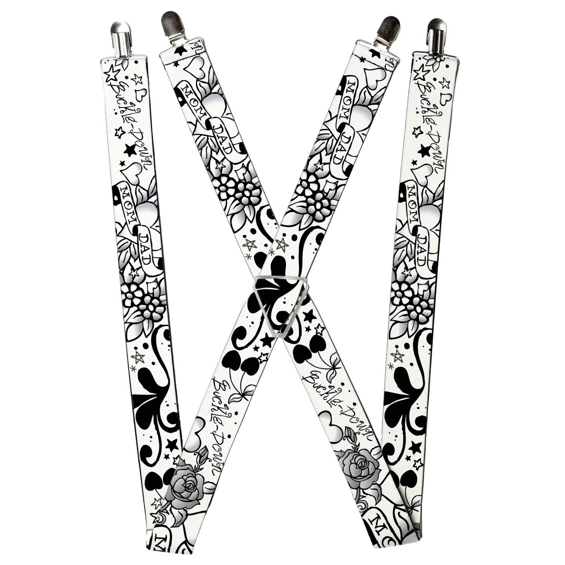 Suspenders - Mom & Dad Black/White Suspenders Buckle-Down