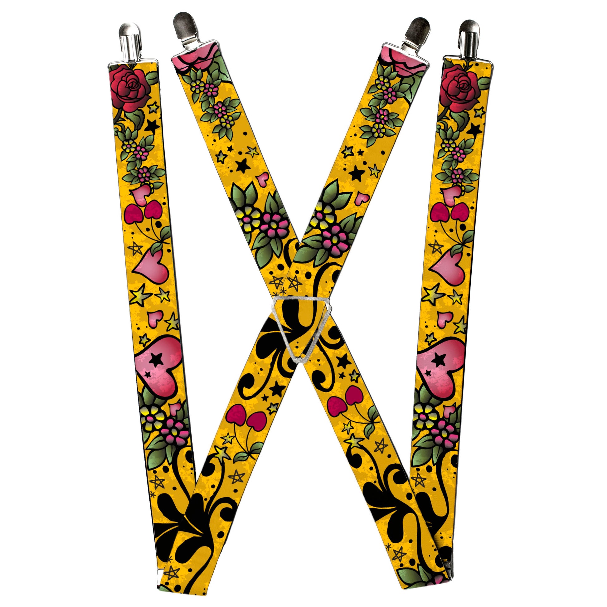 Suspenders - Mom & Dad CLOSE-UP Yellow Suspenders Buckle-Down