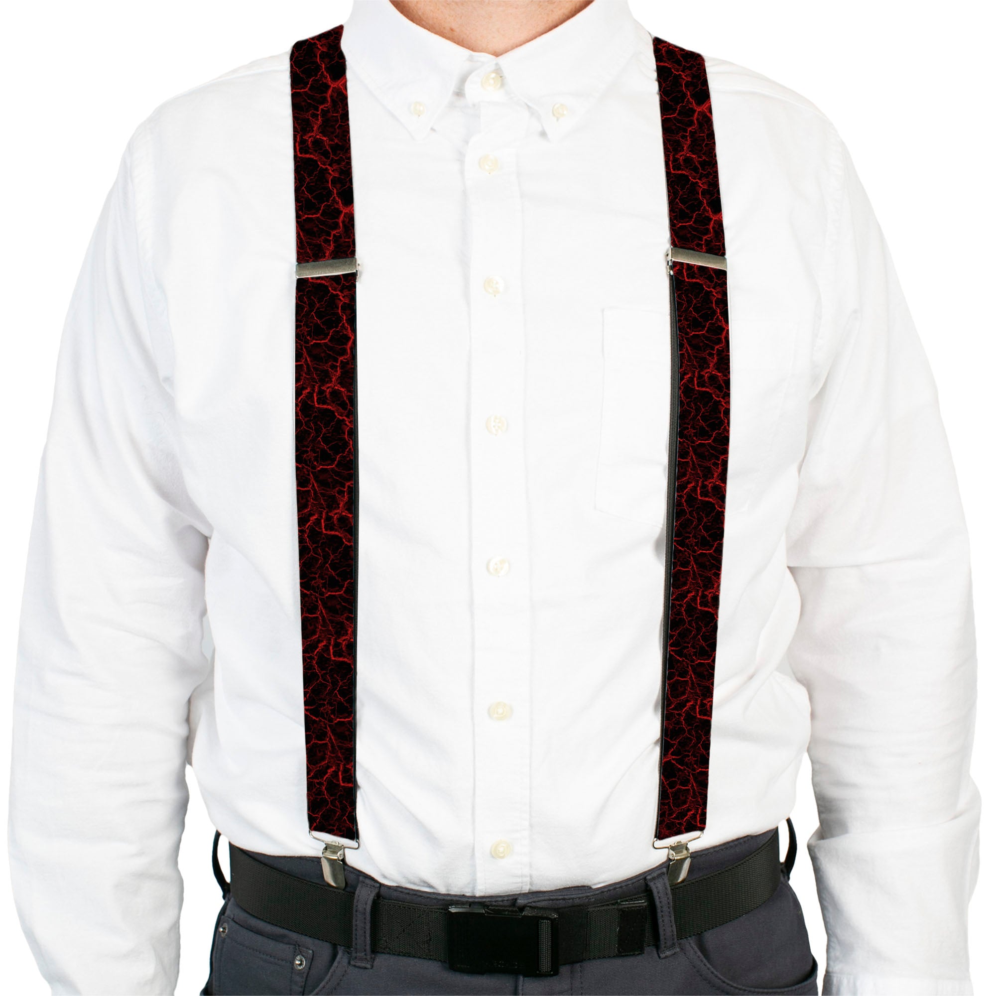 Suspenders - Marble Black/Red Suspenders Buckle-Down