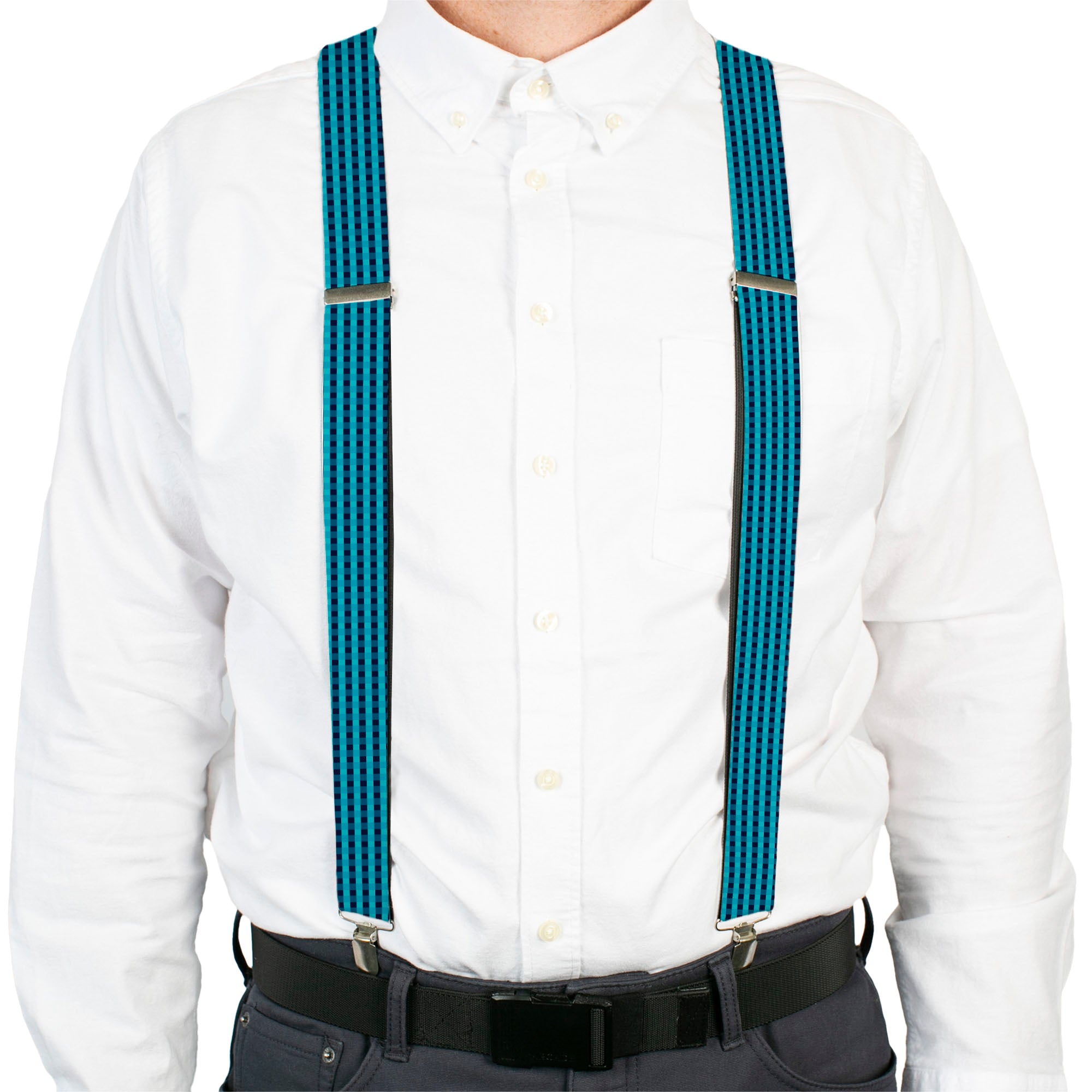 Suspenders - Mini Buffalo Plaid Navy/Blue Suspenders Buckle-Down