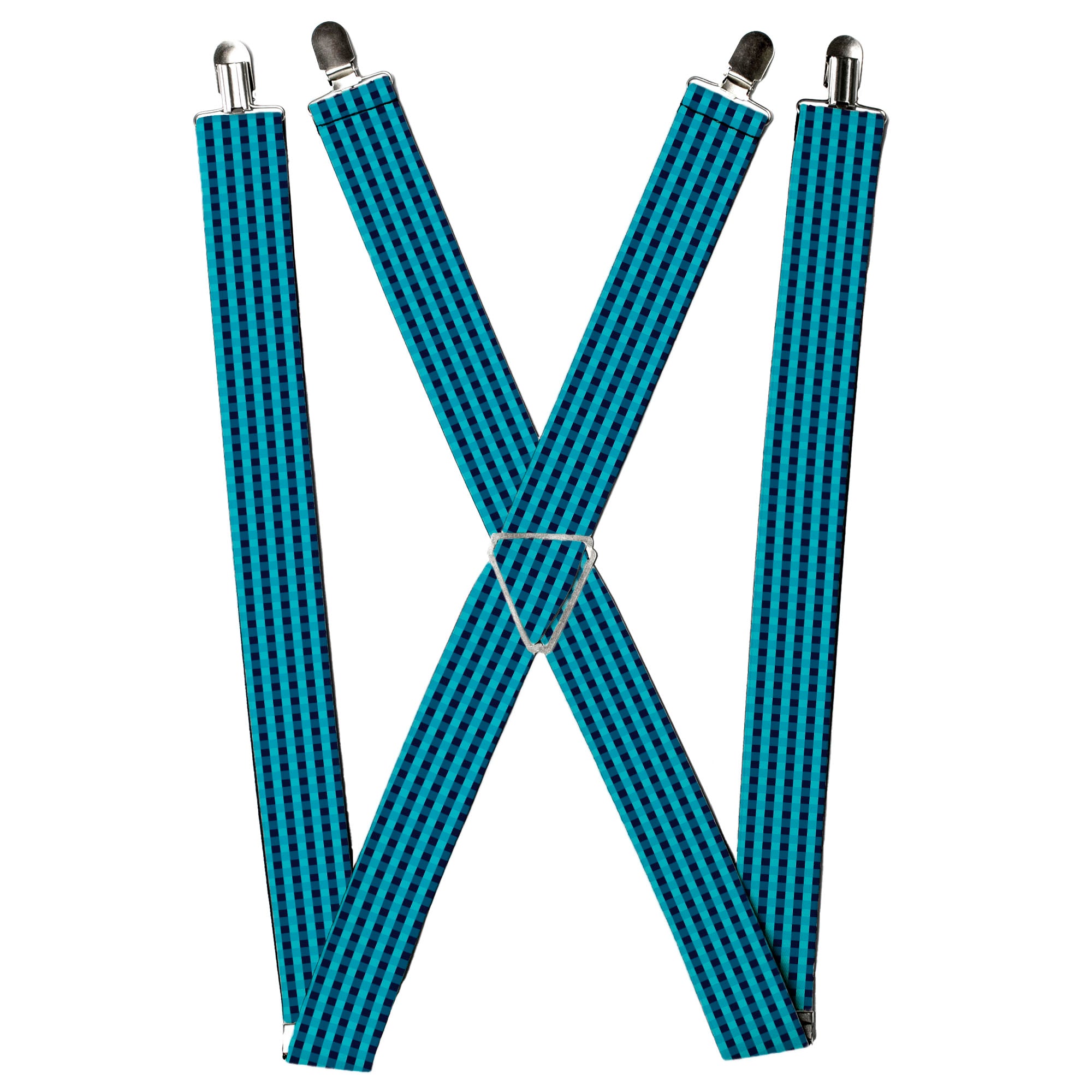Suspenders - Mini Buffalo Plaid Navy/Blue Suspenders Buckle-Down