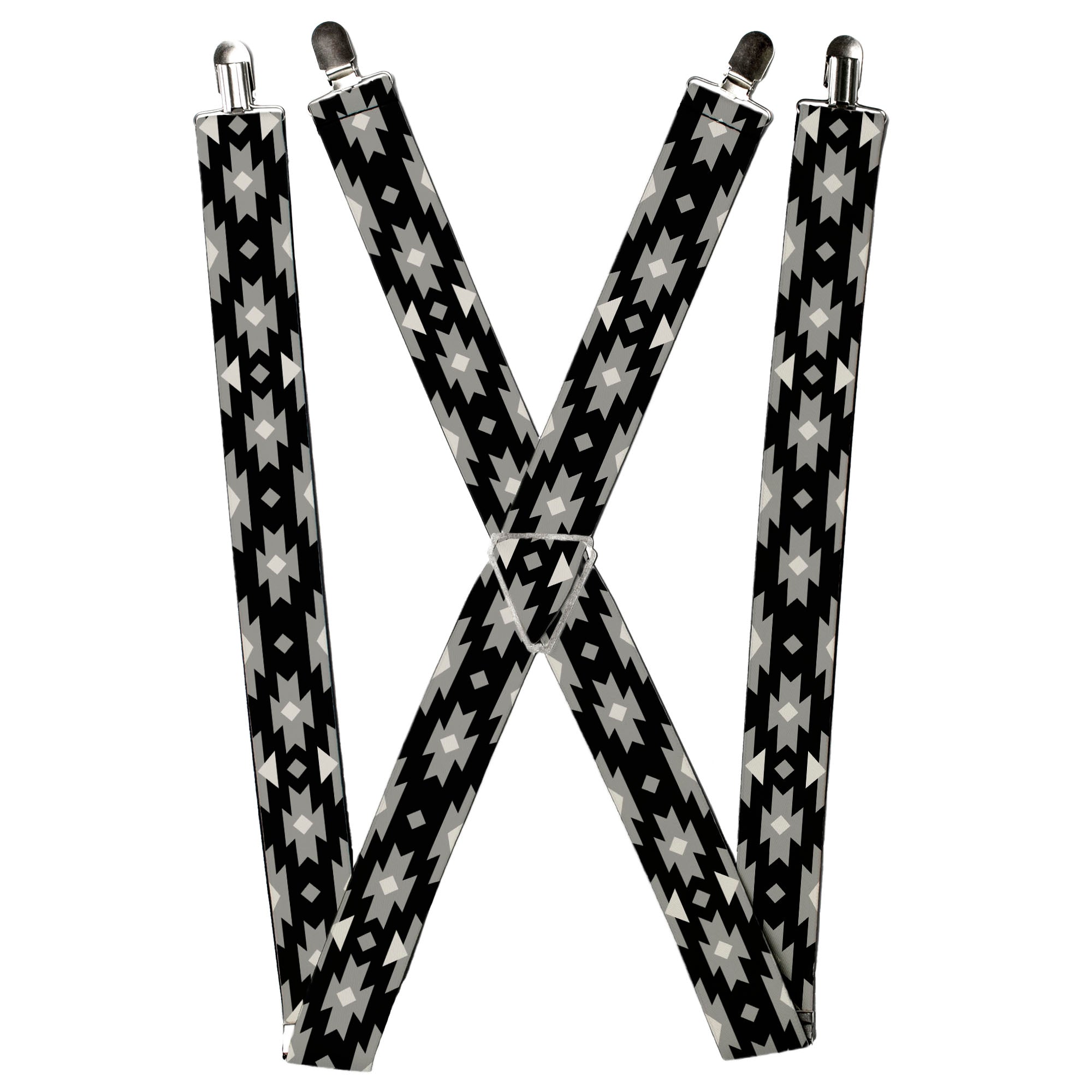 Suspenders - Navajo Gray/Black/Gray/White Suspenders Buckle-Down