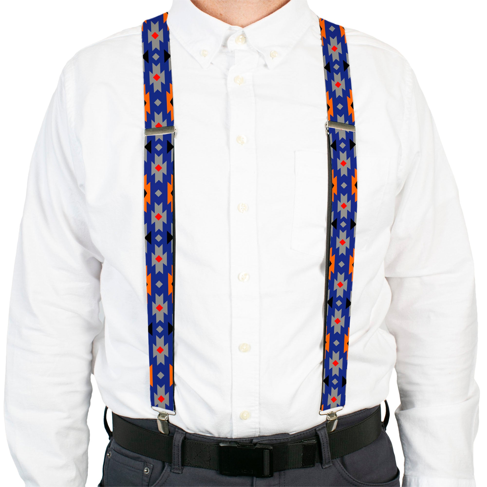 Suspenders - Navajo Gray/Blue/Orange/Black Suspenders Buckle-Down