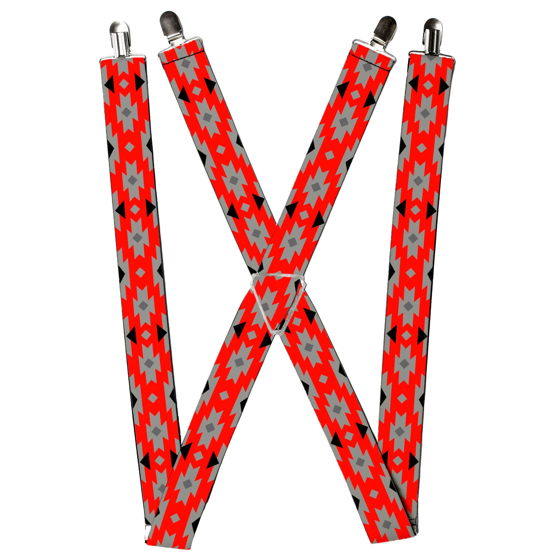 Suspenders - Navajo Gray/Red/Gray/Black Suspenders Buckle-Down