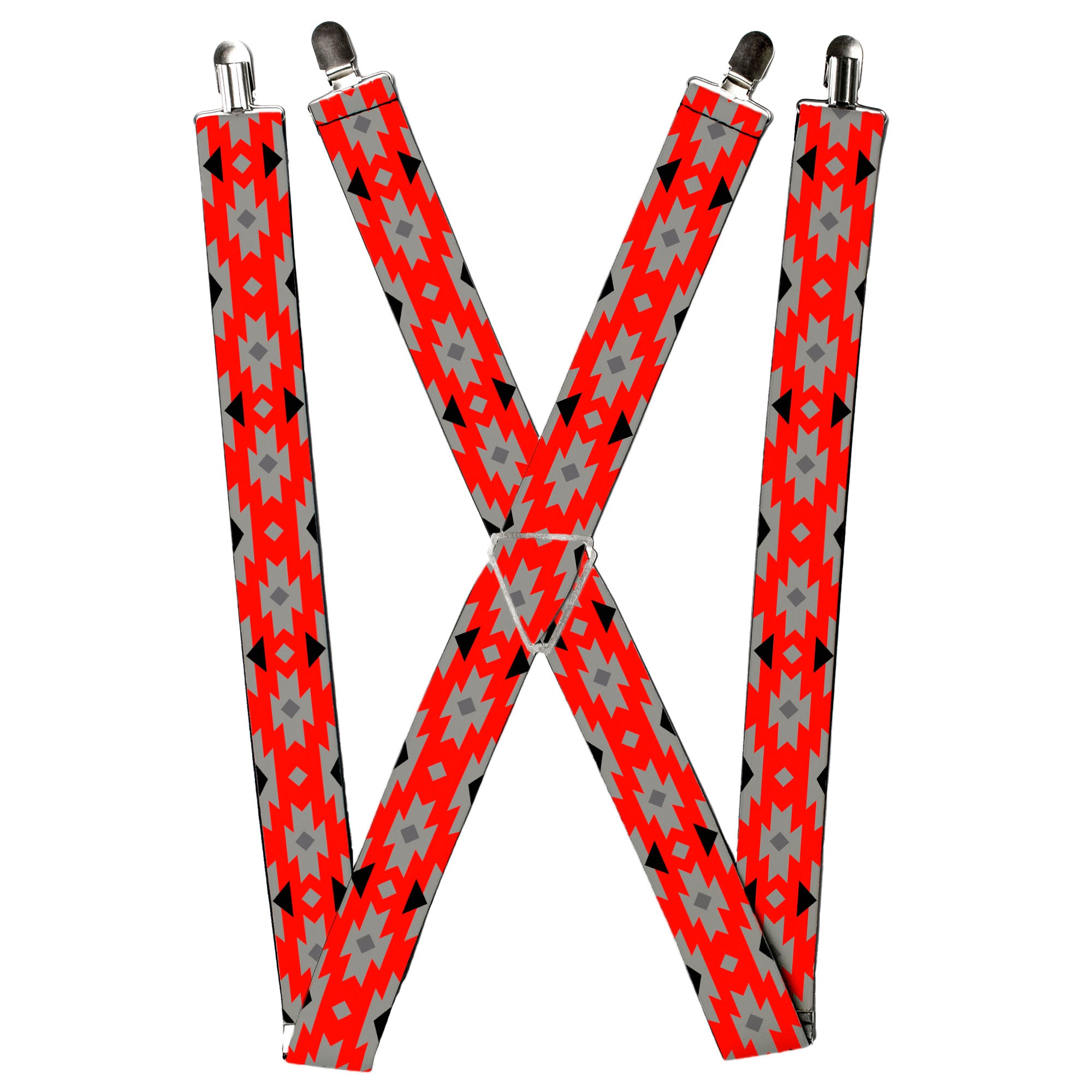 Suspenders - Navajo Gray/Red/Gray/Black Suspenders Buckle-Down