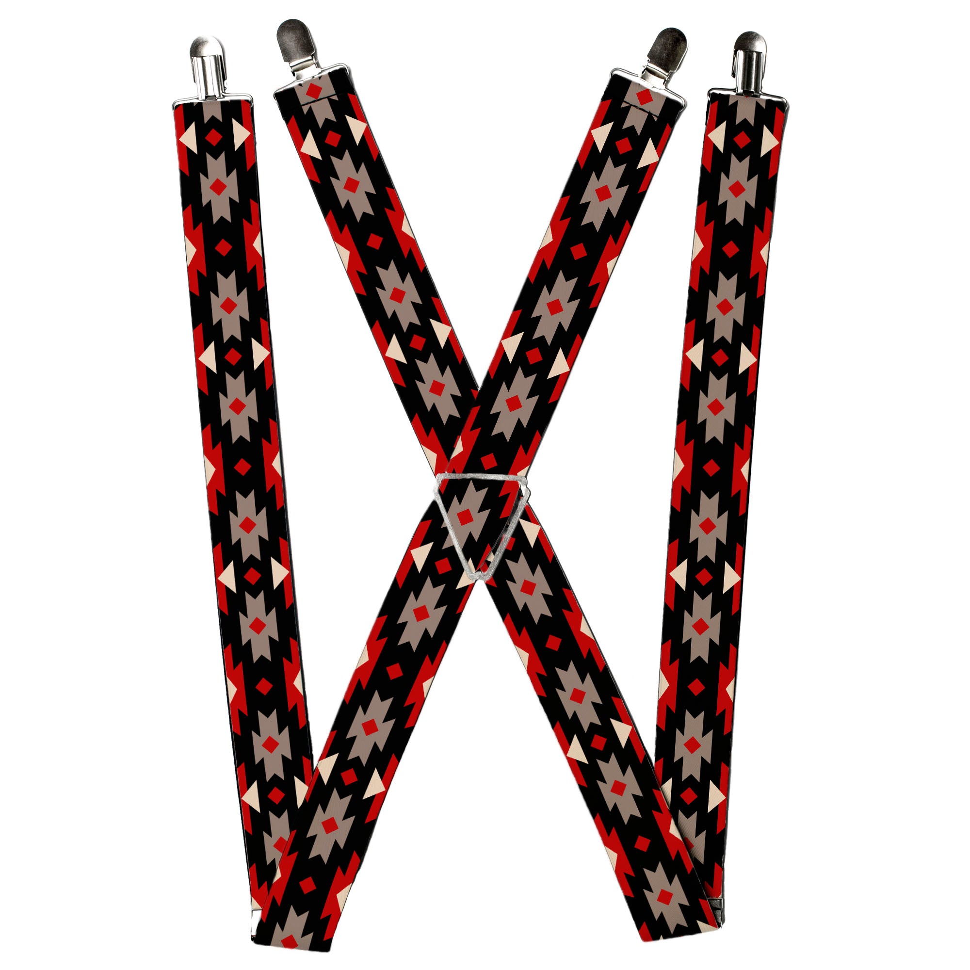 Suspenders - Navajo Red/Black/Gray/Red Suspenders Buckle-Down