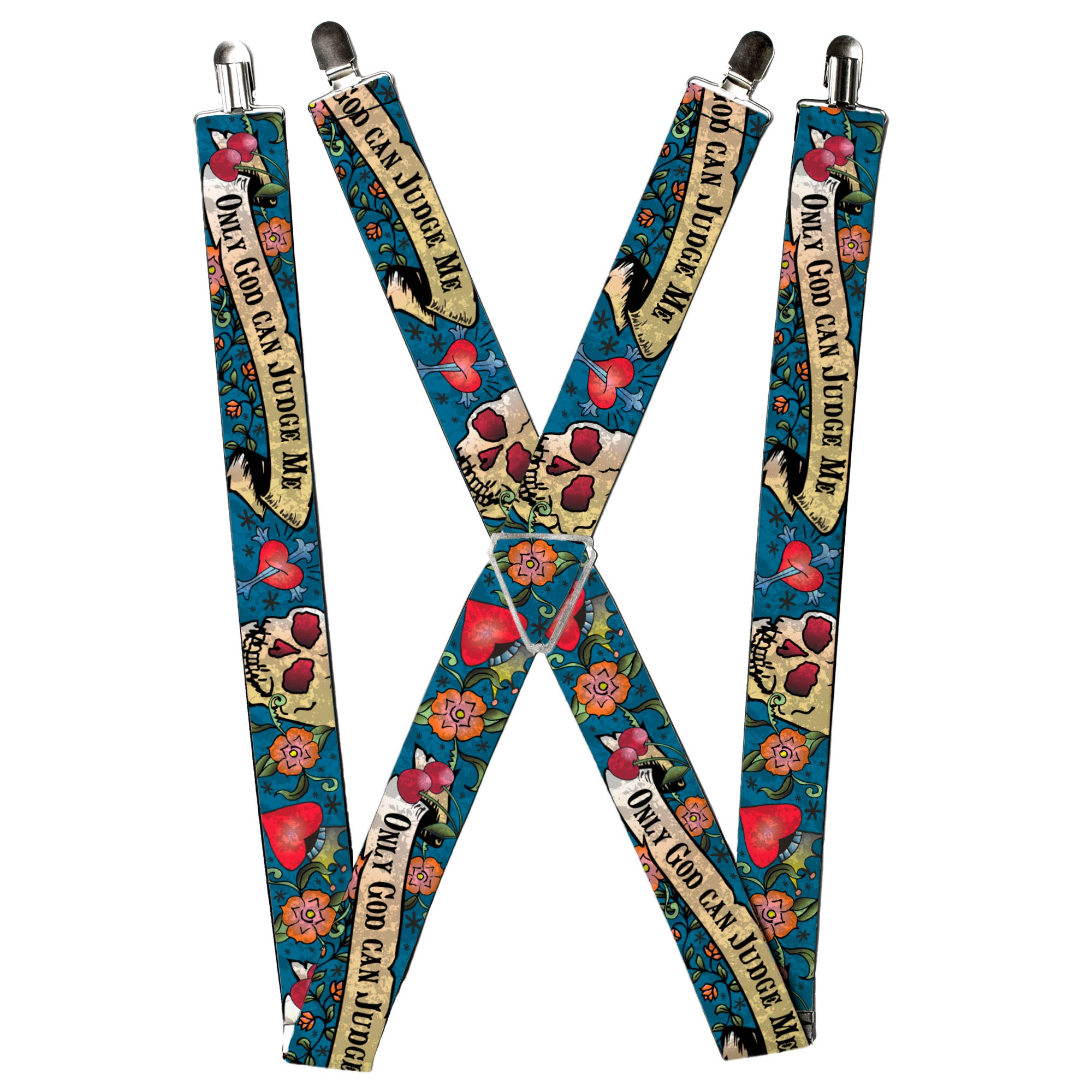 Suspenders - Only God Can Judge Me Blue