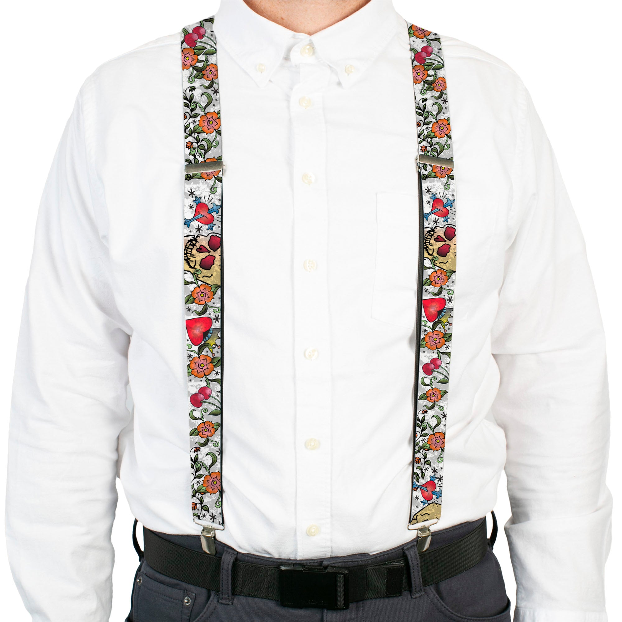 Suspenders - Only God Can Judge Me CLOSE-UP White