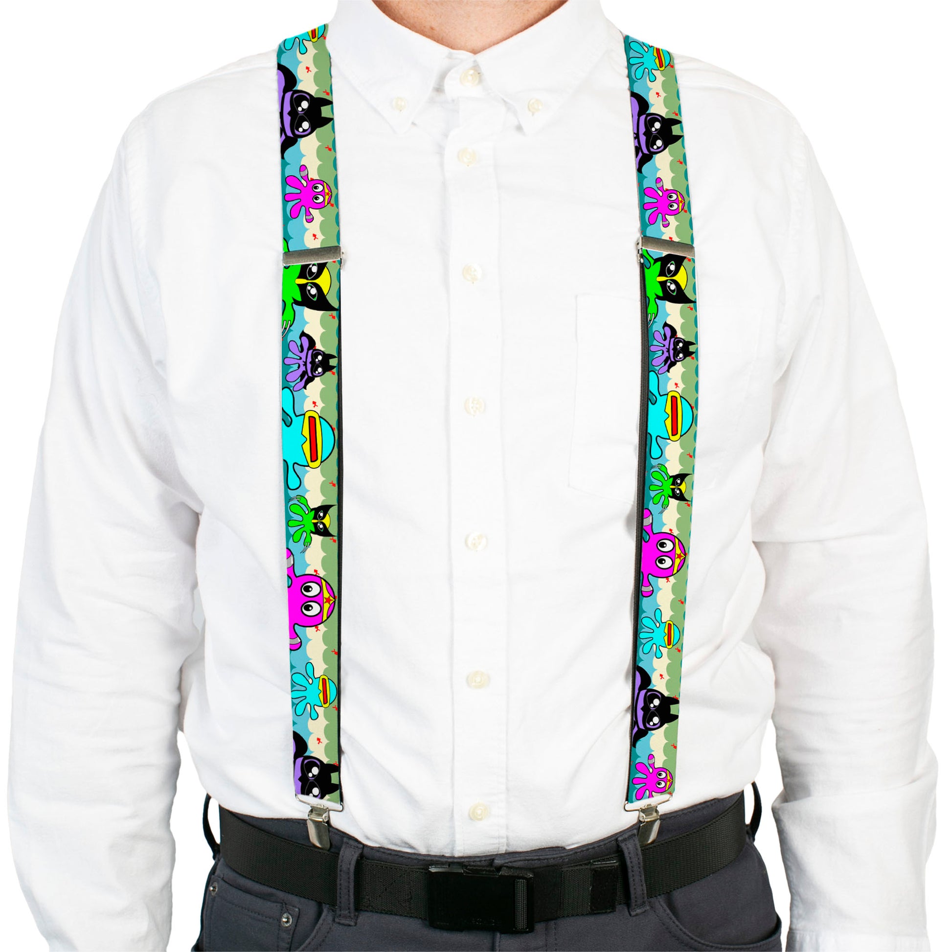 Suspenders - Octopus Superhero Cartoon Suspenders Buckle-Down