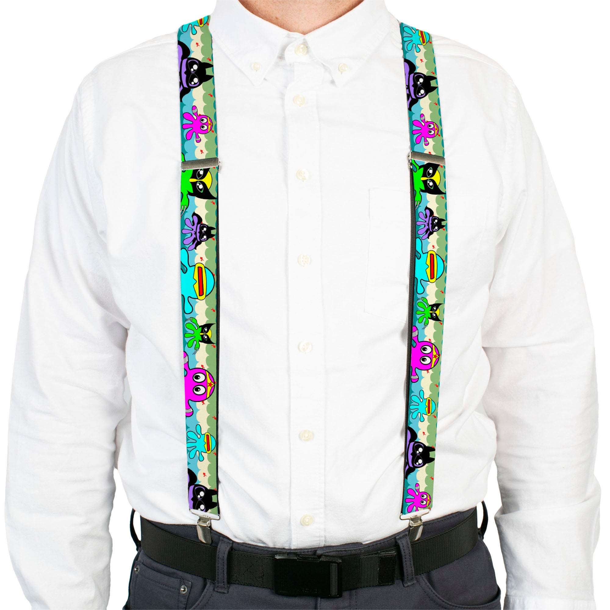 Suspenders - Octopus Superhero Cartoon Suspenders Buckle-Down
