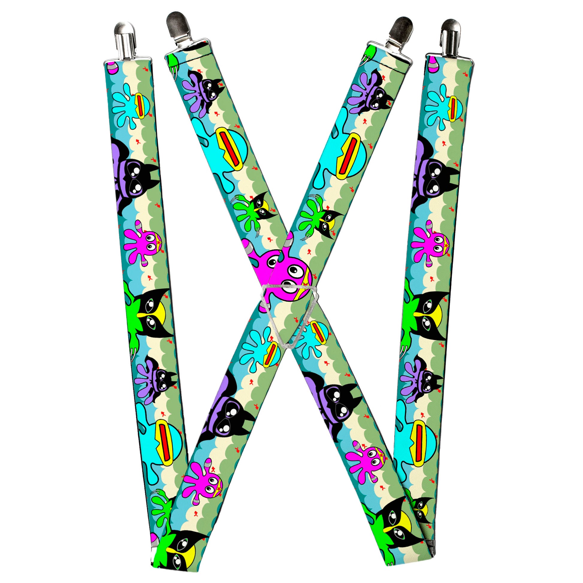 Suspenders - Octopus Superhero Cartoon Suspenders Buckle-Down