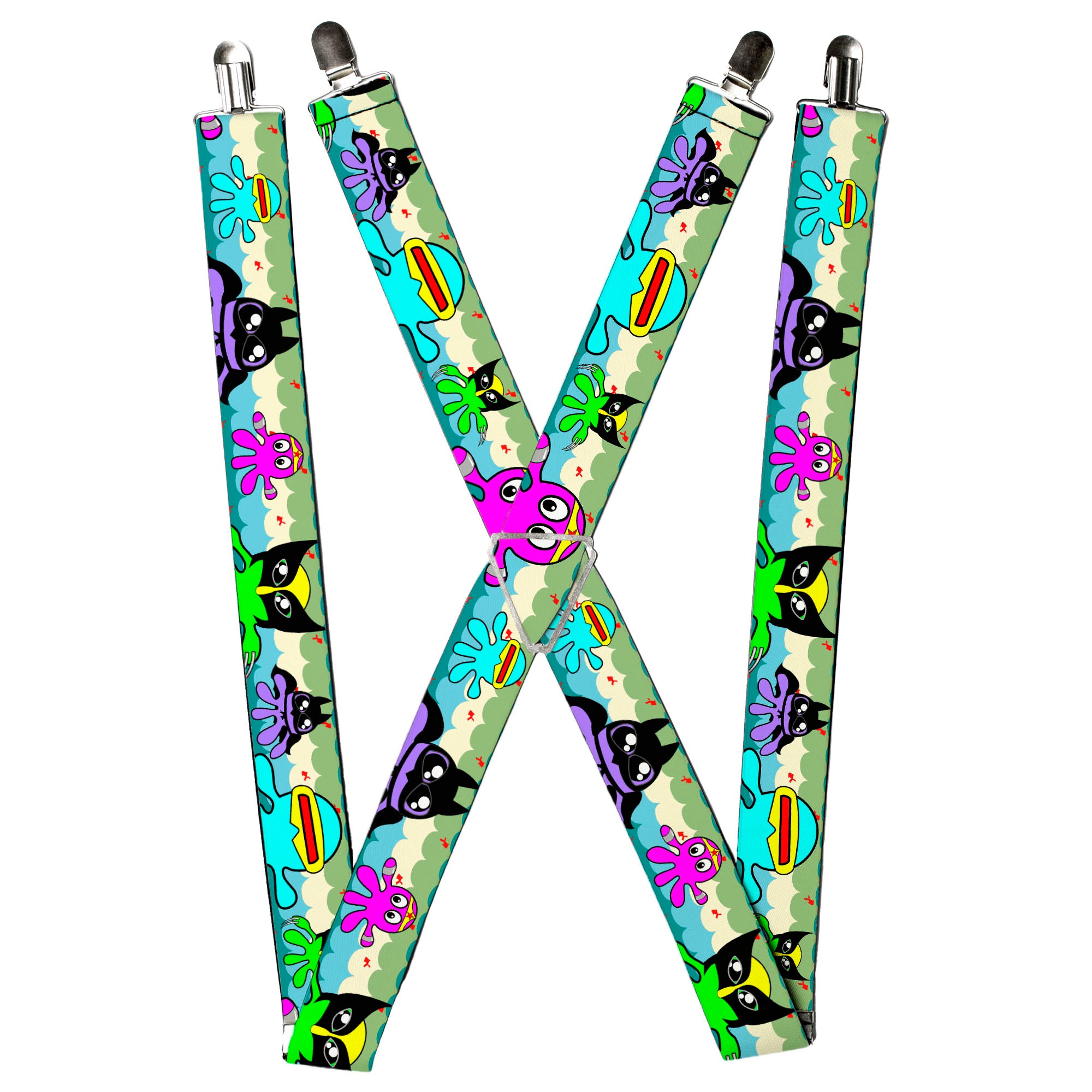 Suspenders - Octopus Superhero Cartoon Suspenders Buckle-Down