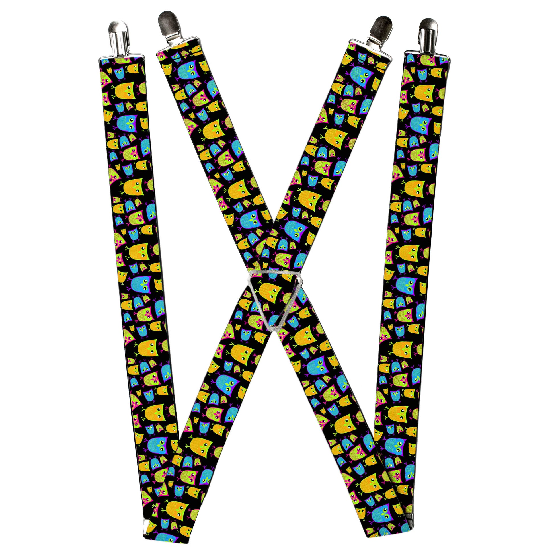 Suspenders - Owls Black/Multi Neon Suspenders Buckle-Down