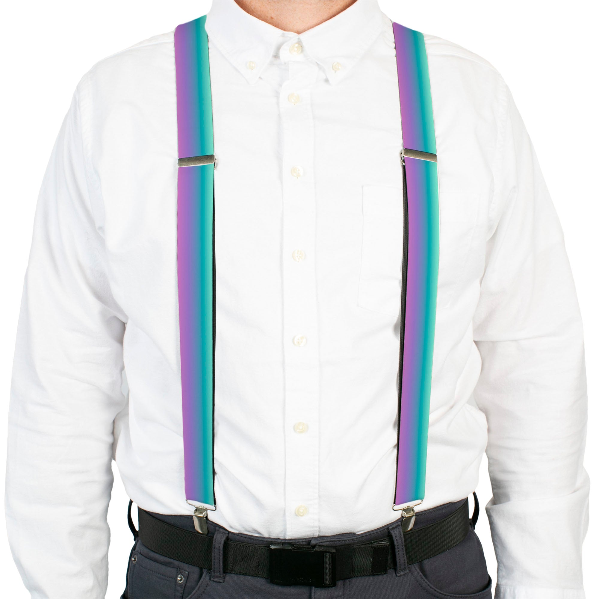 Suspenders - Ombre Blue-Green/Purple Suspenders Buckle-Down
