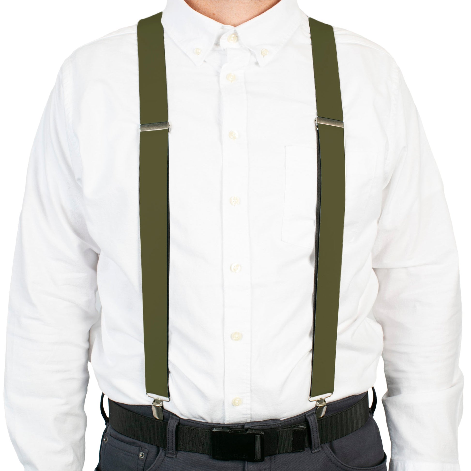 Suspenders - Olive Solid Suspenders Buckle-Down