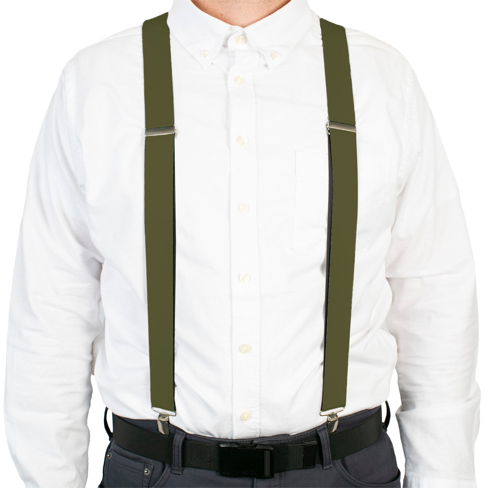 Suspenders - Olive Solid Suspenders Buckle-Down