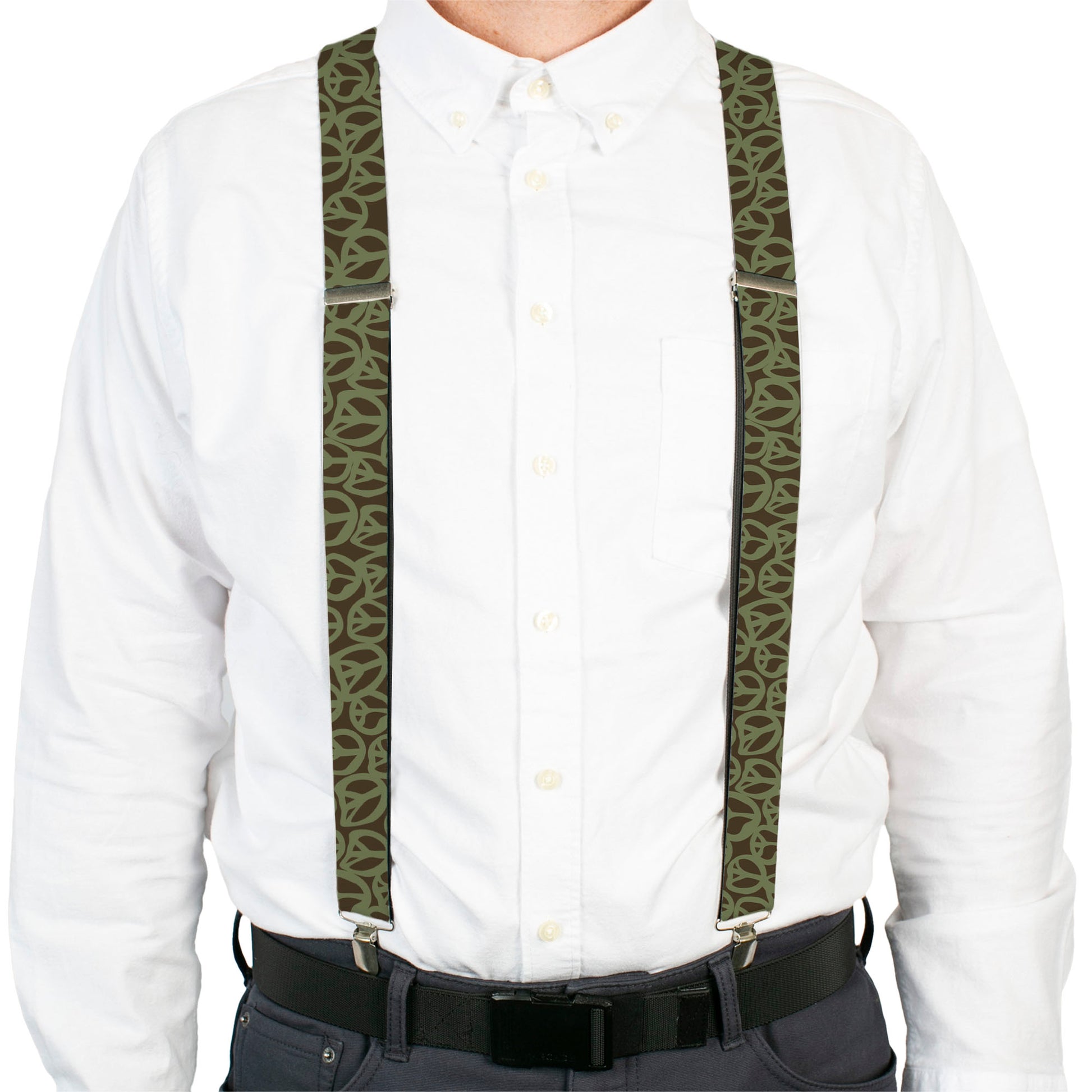 Suspenders - Peace Brown/Olive Suspenders Buckle-Down