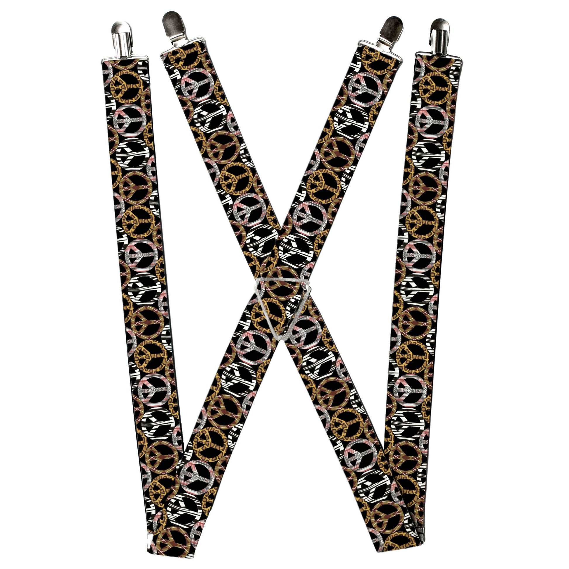 Suspenders - Peace Black/Animal Prints Suspenders Buckle-Down