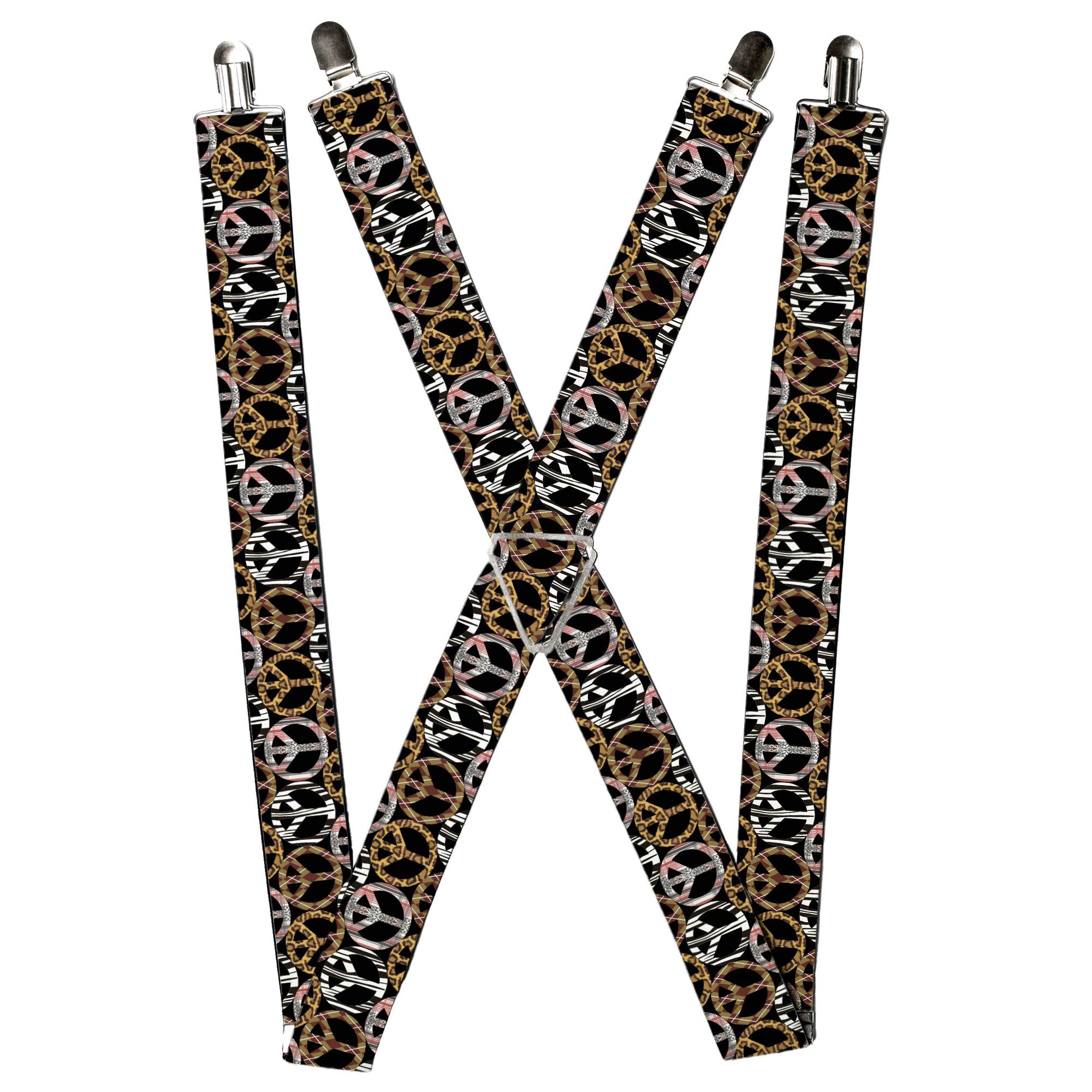 Suspenders - Peace Black/Animal Prints Suspenders Buckle-Down