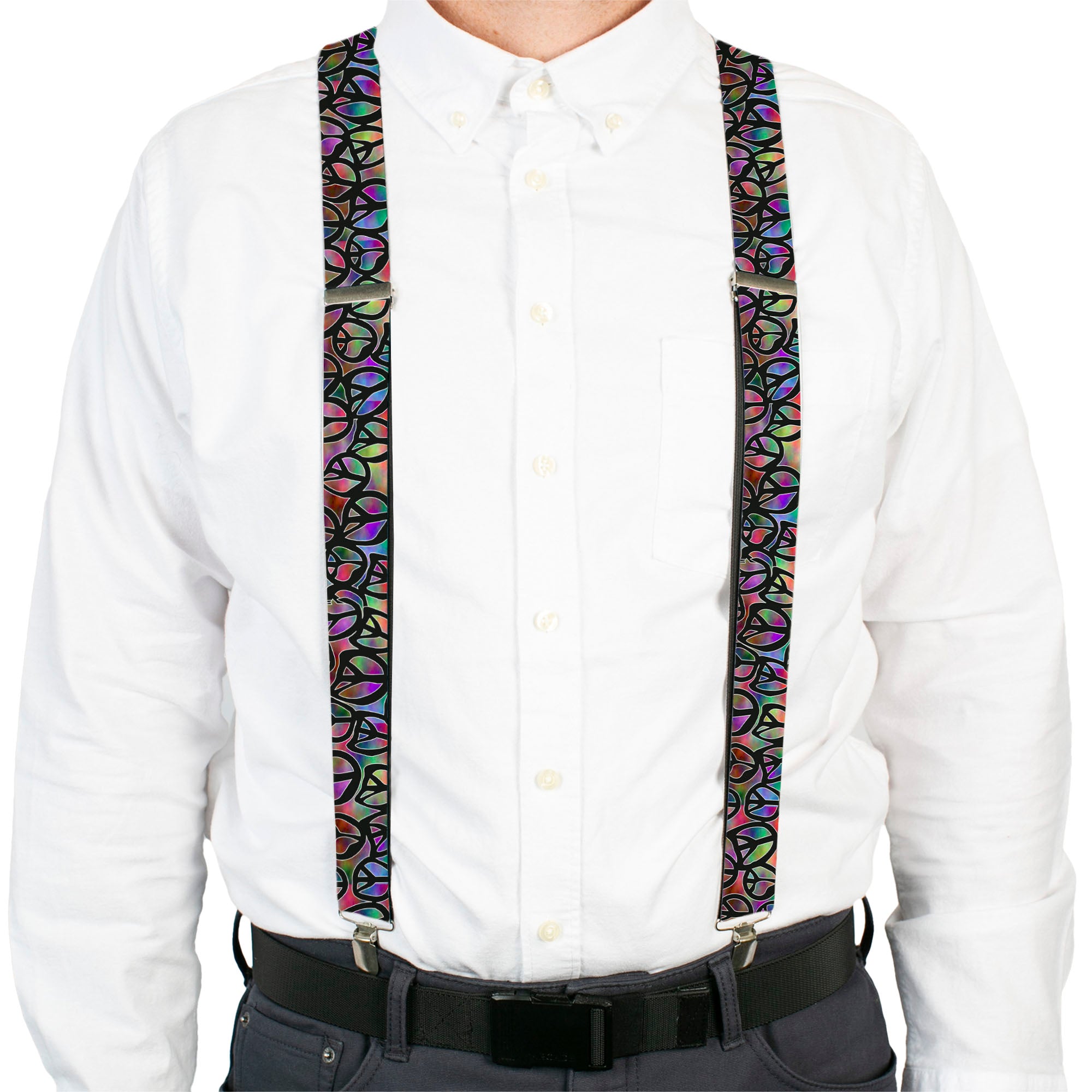 Suspenders - Peace Psychedelic Suspenders Buckle-Down