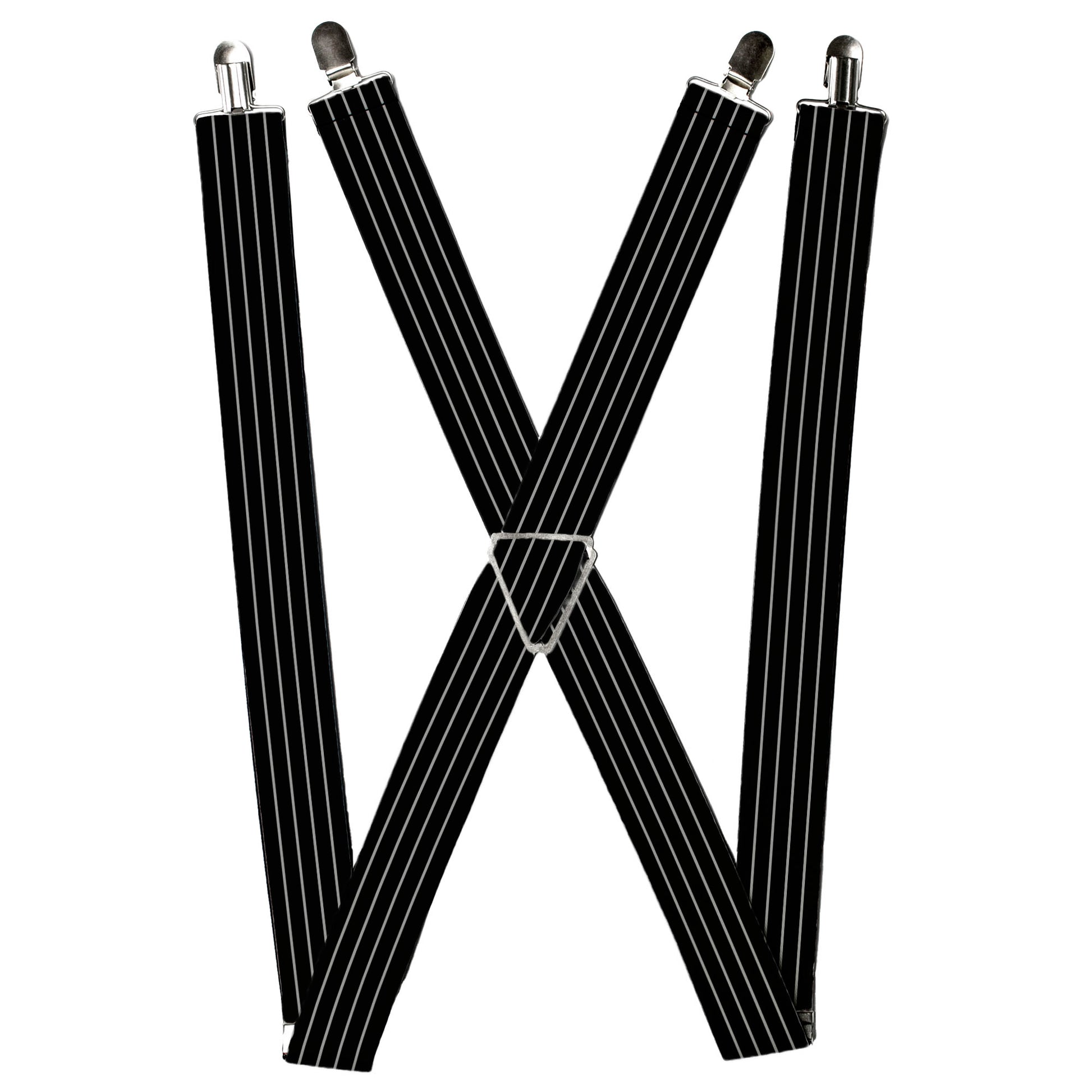 Suspenders - Pinstripes Black/Gray Suspenders Buckle-Down