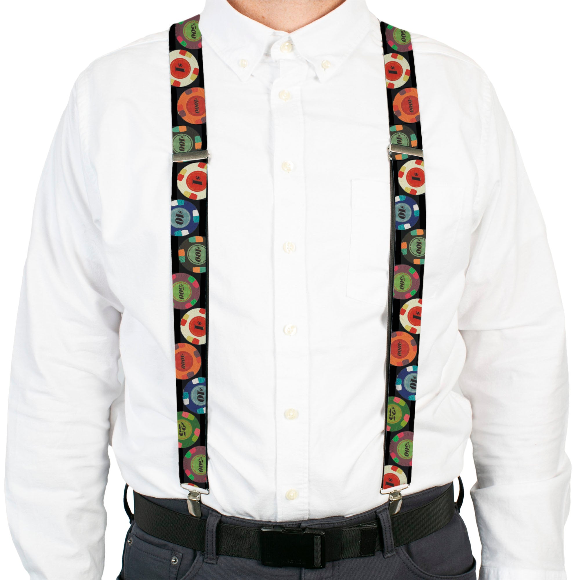 Suspenders - 1.5" - Poker Chips 2 Suspenders Buckle-Down