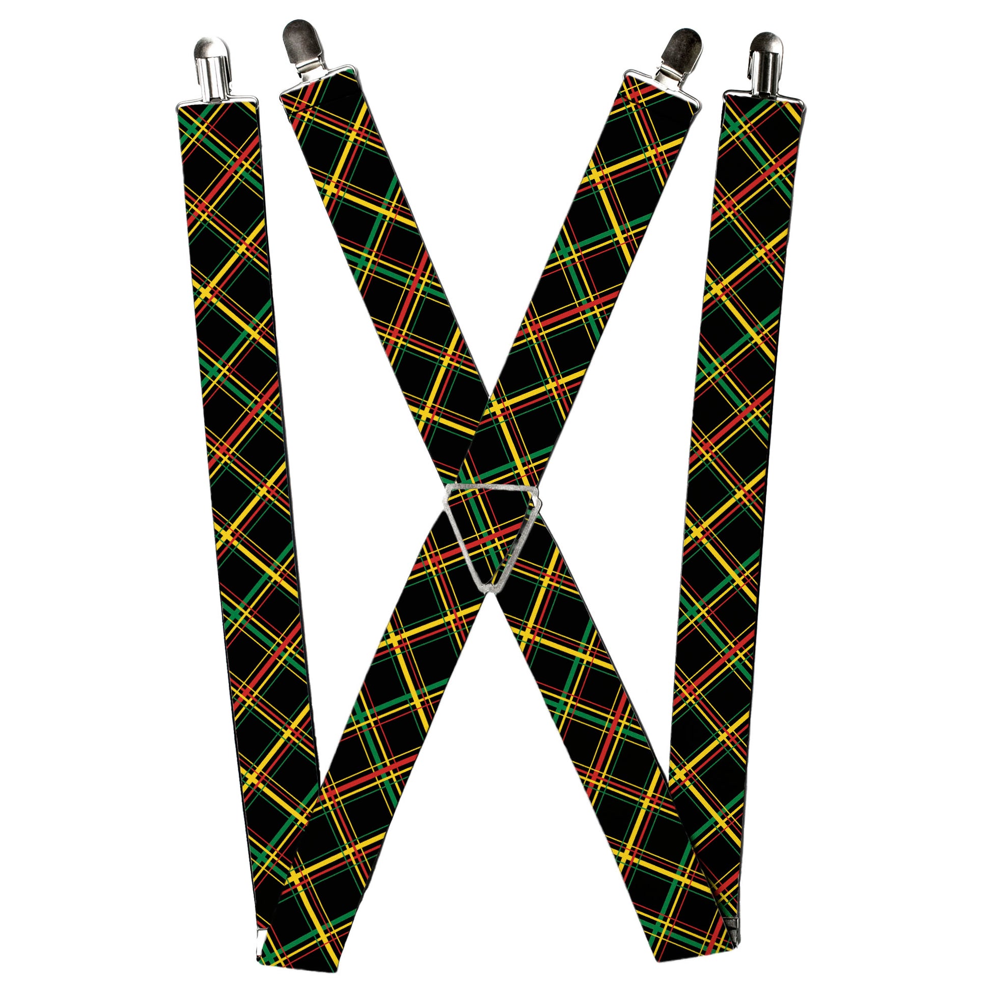 Suspenders - Plaid X Rasta Suspenders Buckle-Down