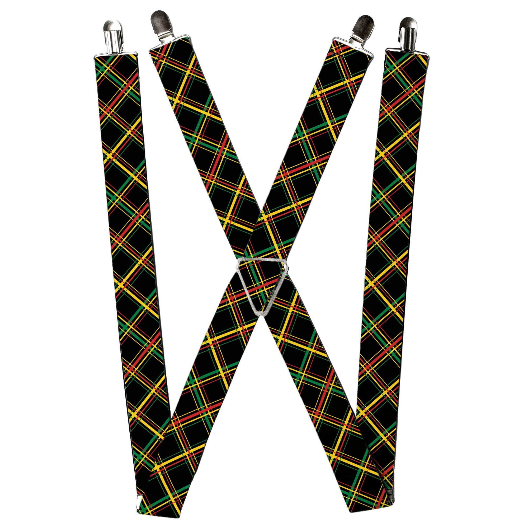 Suspenders - Plaid X Rasta Suspenders Buckle-Down