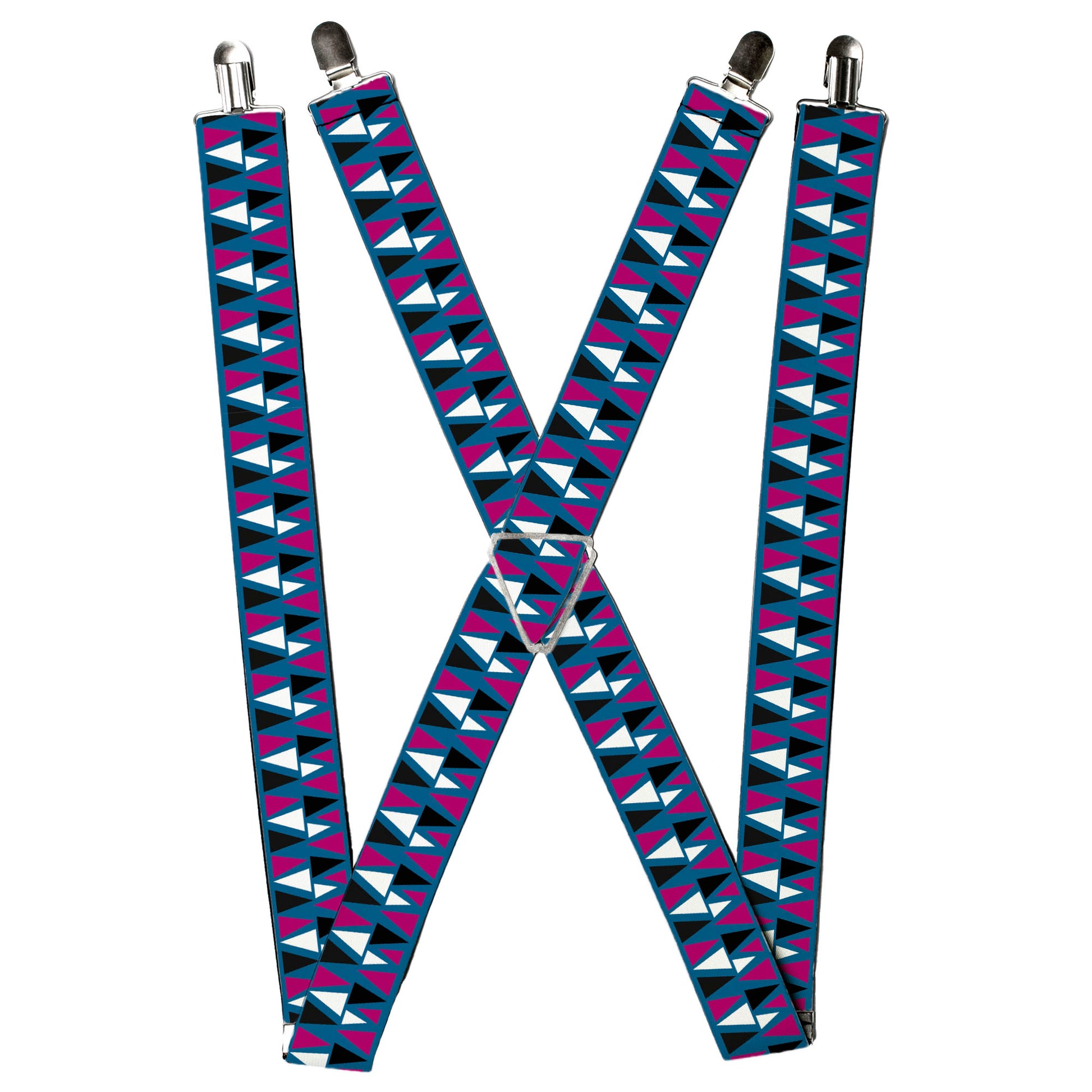 Suspenders - Peaks Turquoise/Fuchsia/Black/White Suspenders Buckle-Down