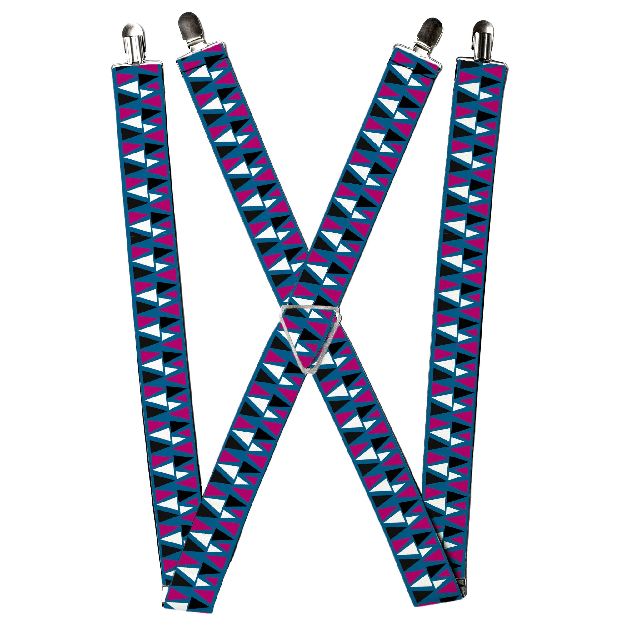 Suspenders - Peaks Turquoise/Fuchsia/Black/White Suspenders Buckle-Down