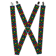Suspenders - 1.5" - Paw Print Black/Multi Color Suspenders Buckle-Down