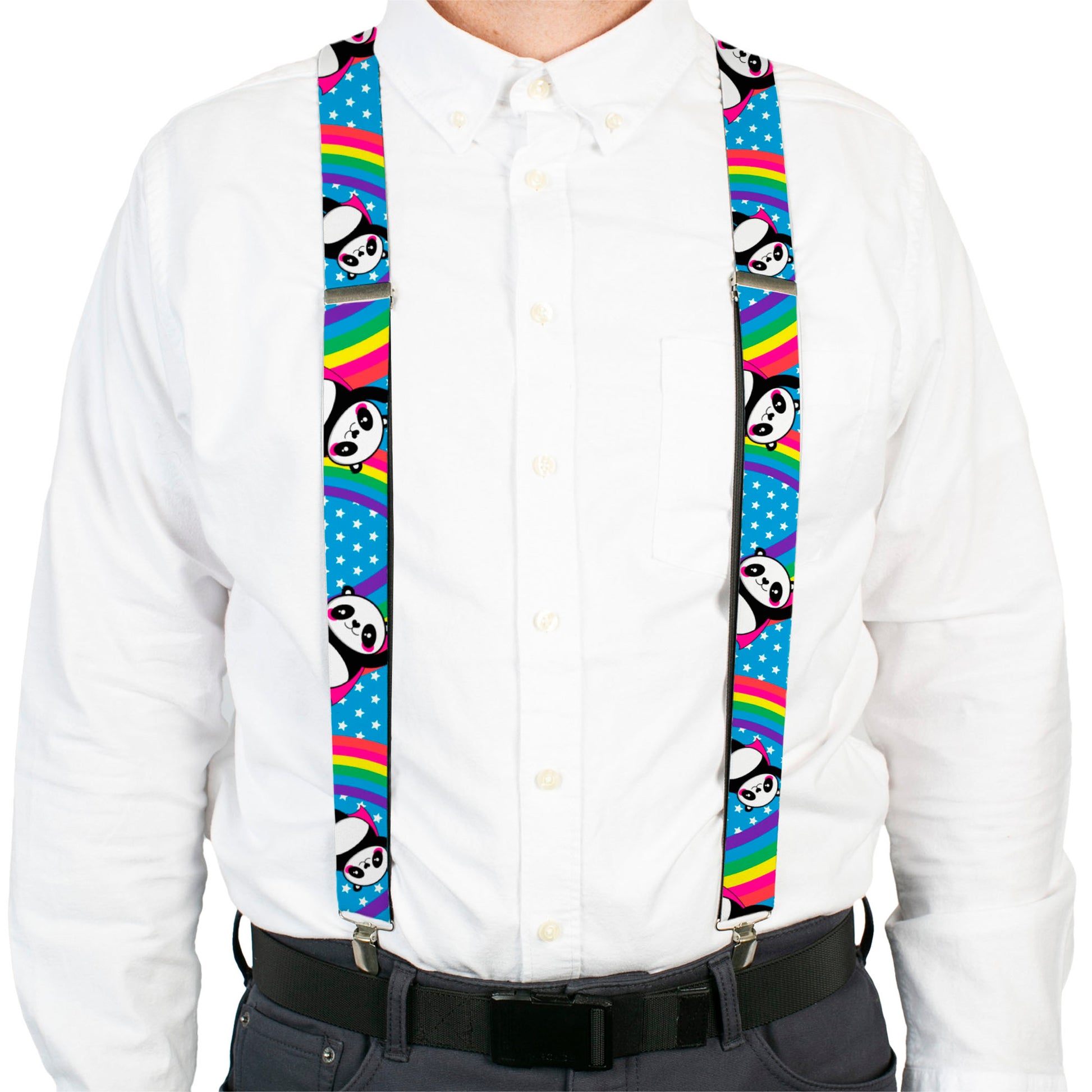 Suspenders - Pandas & Rainbows w/Stars Suspenders Buckle-Down