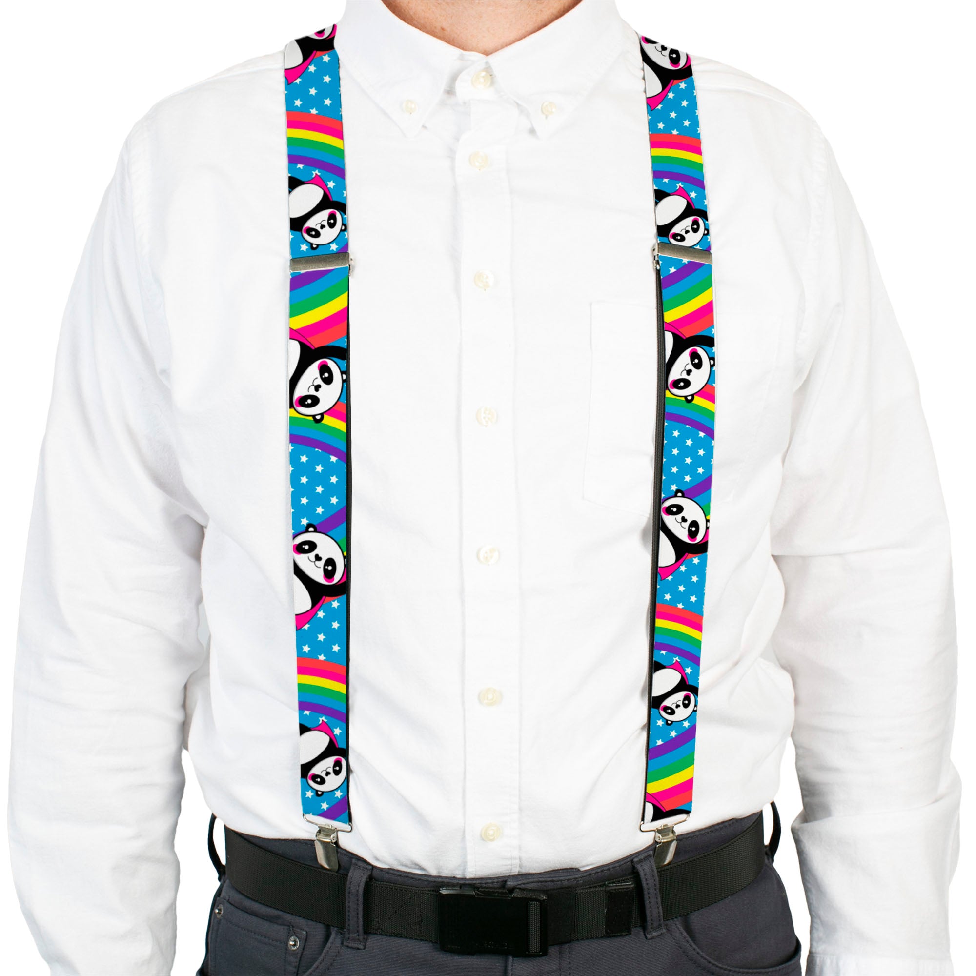Suspenders - Pandas & Rainbows w/Stars Suspenders Buckle-Down