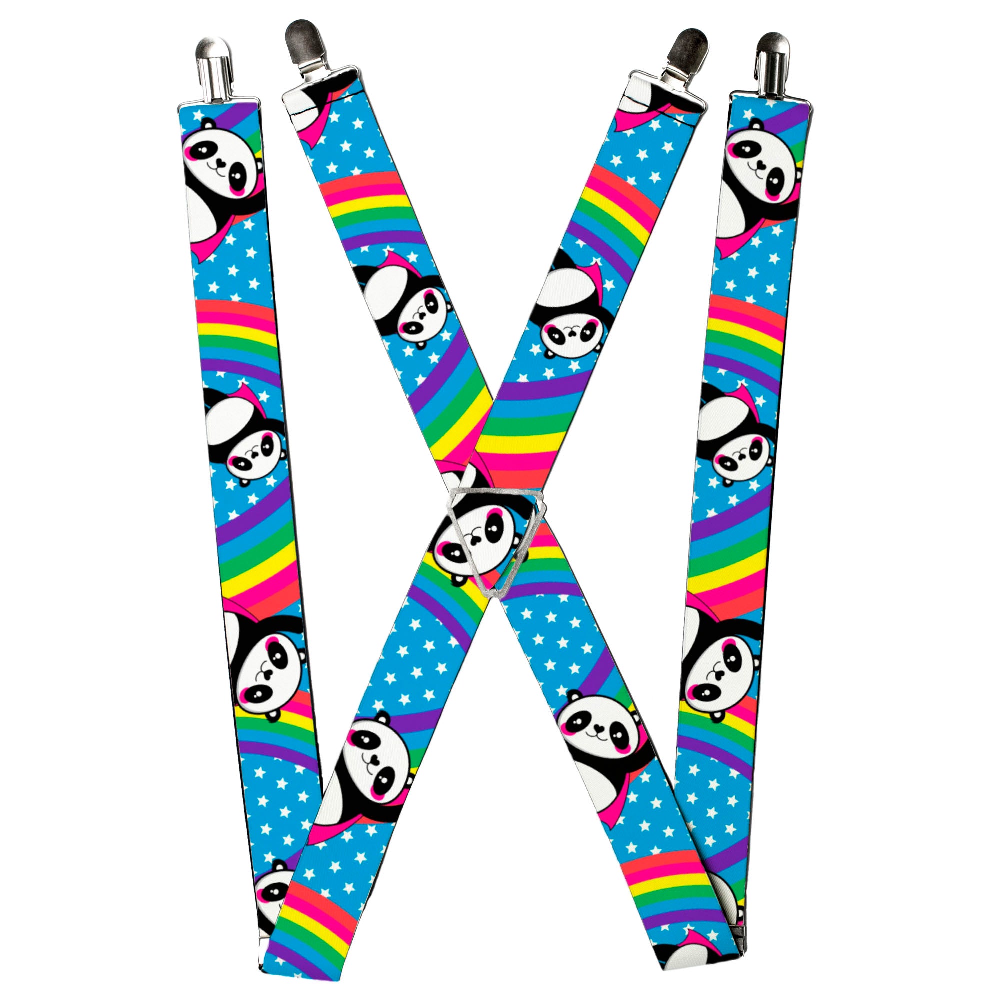 Suspenders - Pandas & Rainbows w/Stars Suspenders Buckle-Down