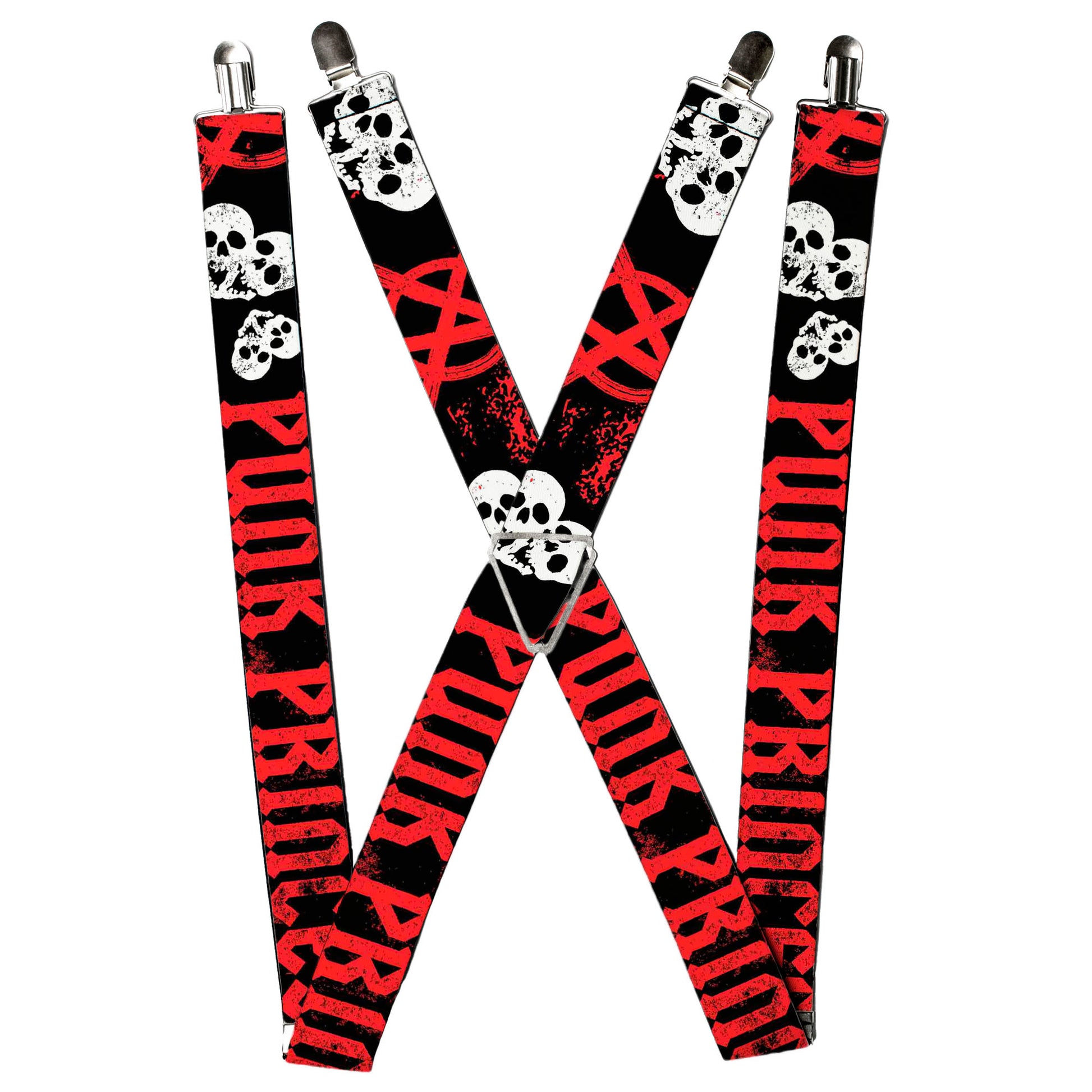 Suspenders - Punk Princess Black/Red/White Suspenders Buckle-Down